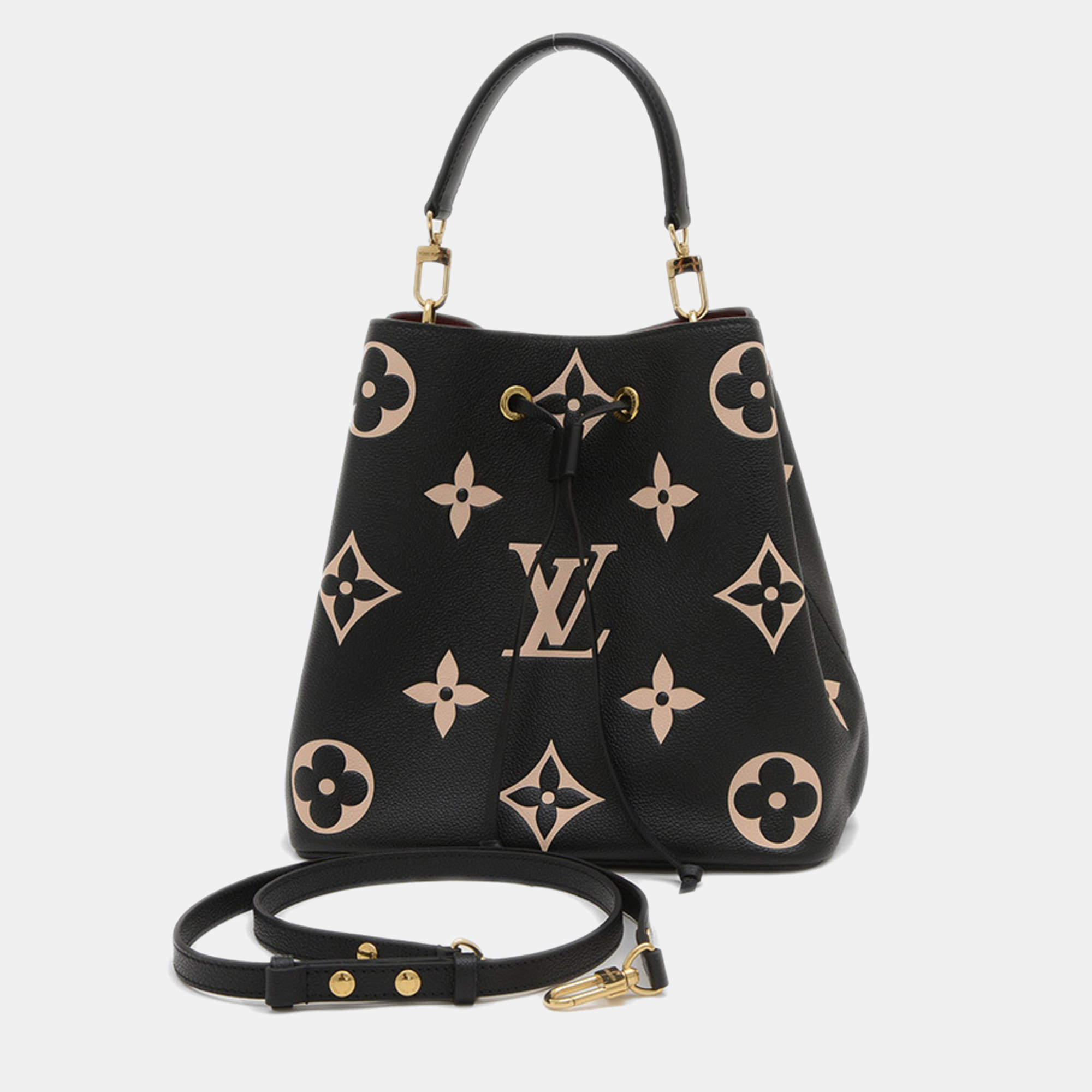 Pre Owned Louis Vuitton Black Monogram Empreinte Neonoe MM Shoulder Bag 