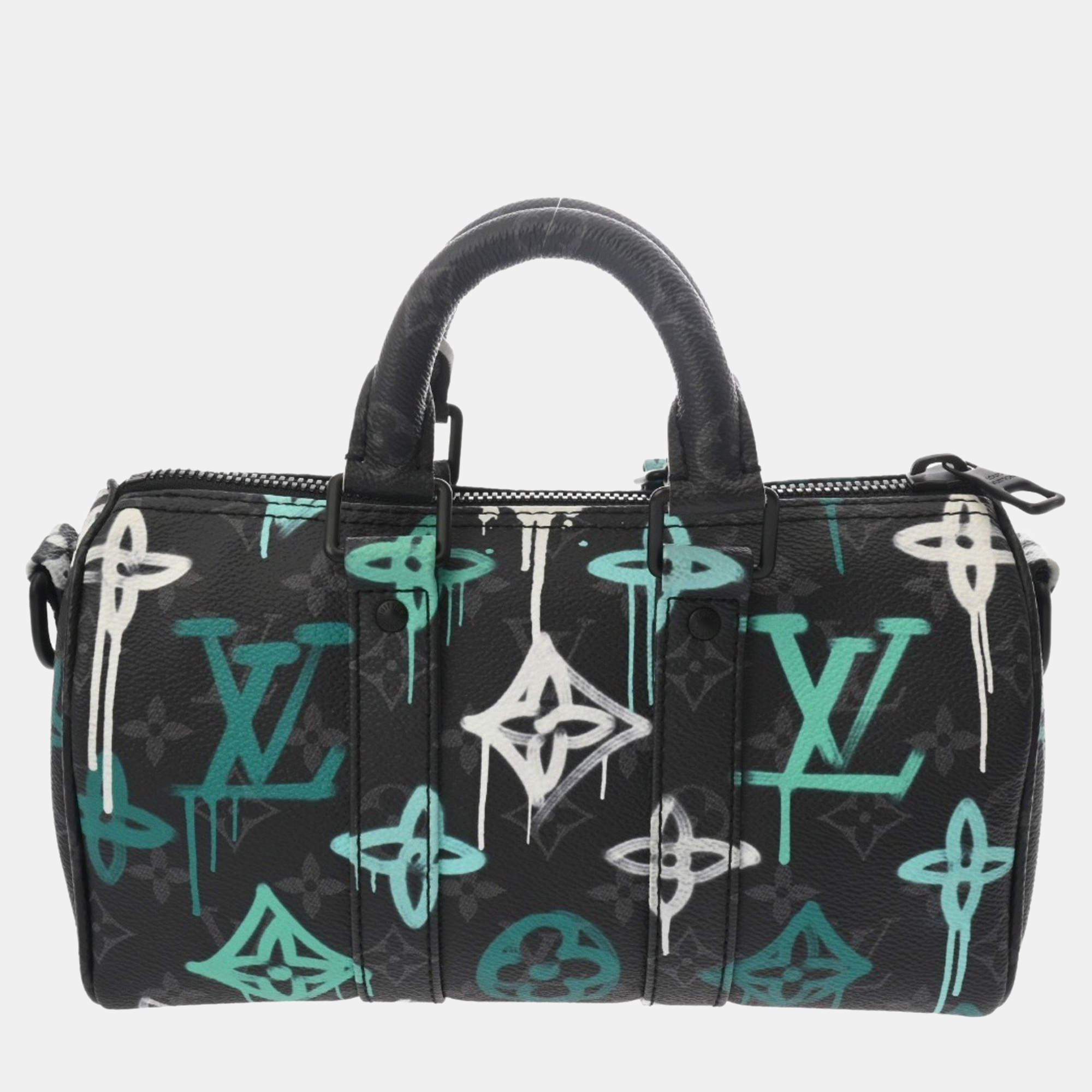 Louis Vuitton Black Monogram Eclipse Keepall Bandouliere 25 Graffiti Shoulder Bag