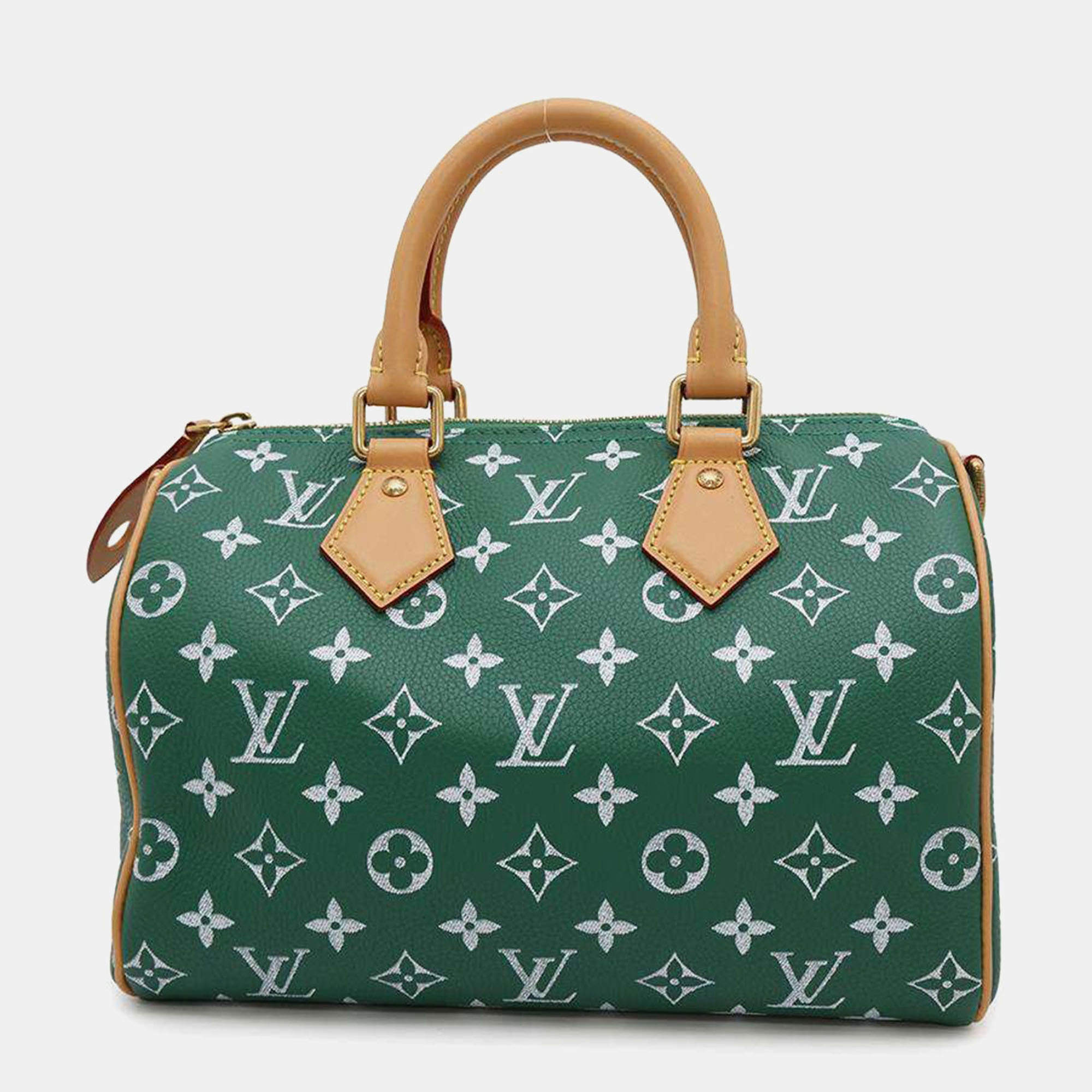 Louis Vuitton Vert Calf Leather Speedy Bandouliere 25 Boston Bag