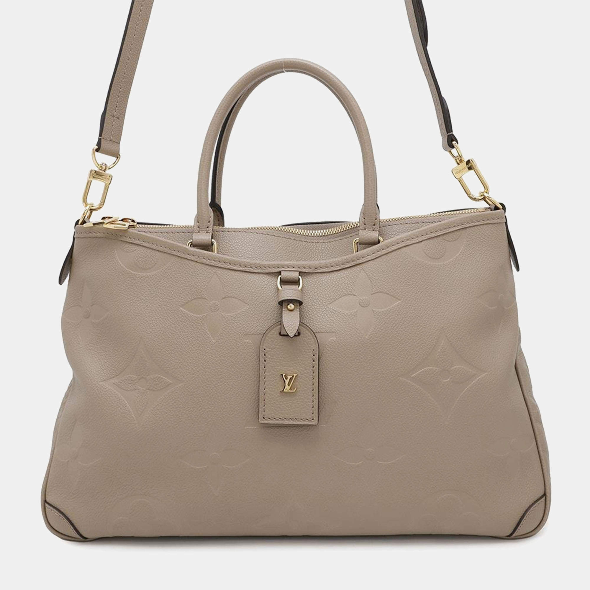 Louis Vuitton Tourterelle Monogram Empreinte Leather Trianon MM Tote Bag