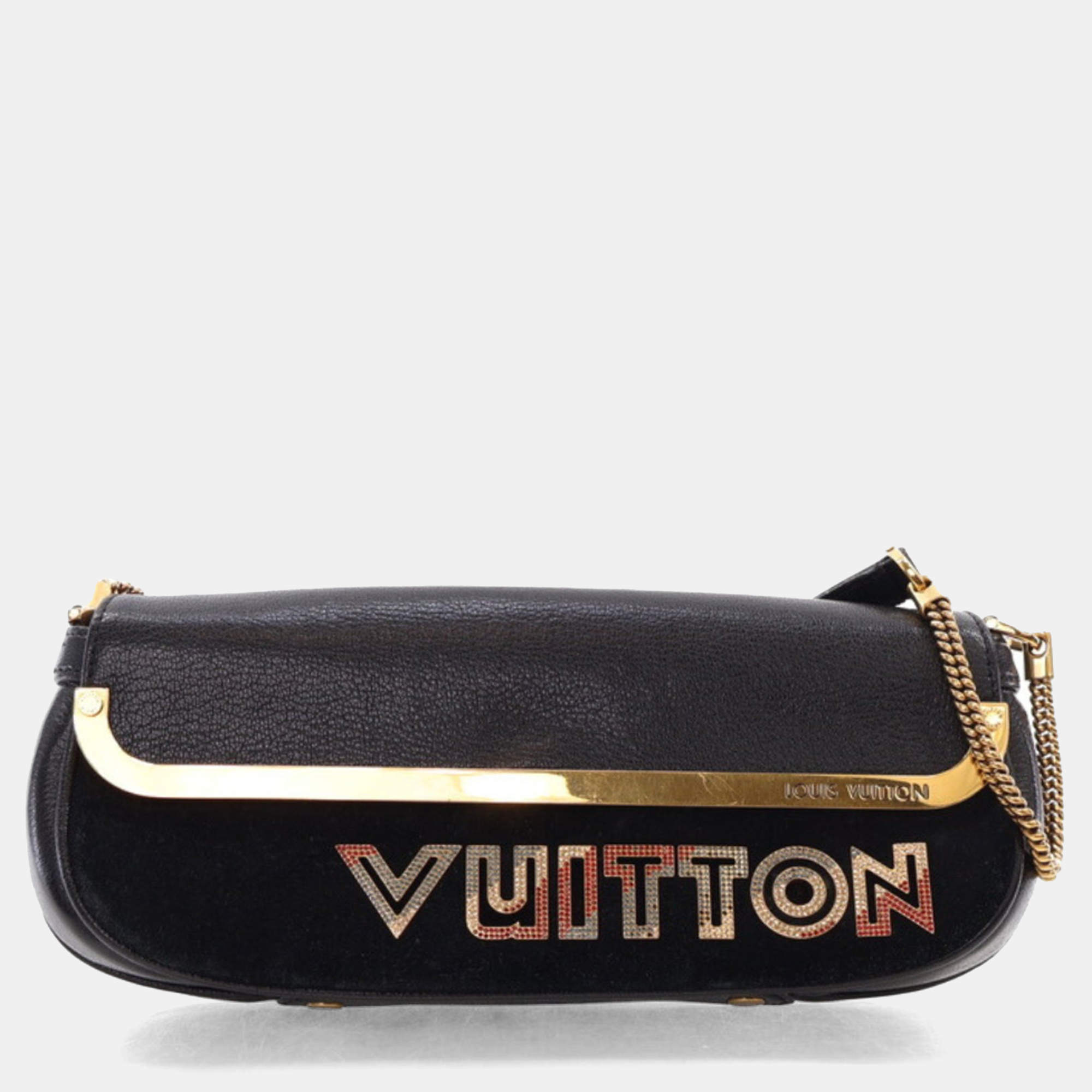 Louis Vuitton Black Suede Avant Garde Shoulder Bag