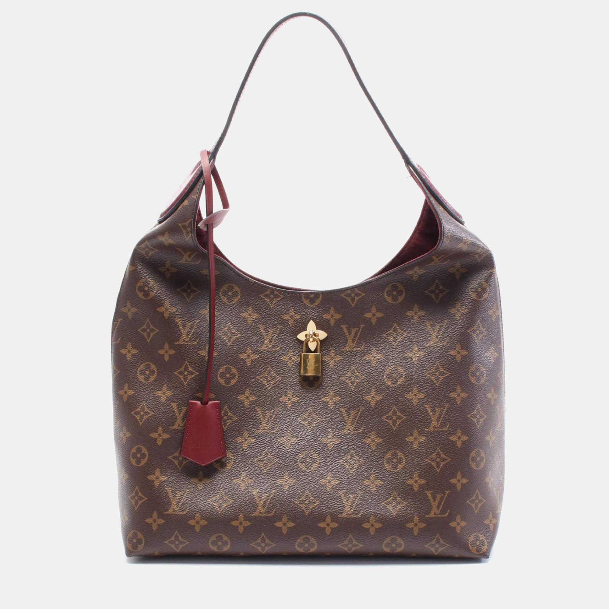 Louis Vuitton Brown Monogram Flower Hobo Shoulder Bag M43547   