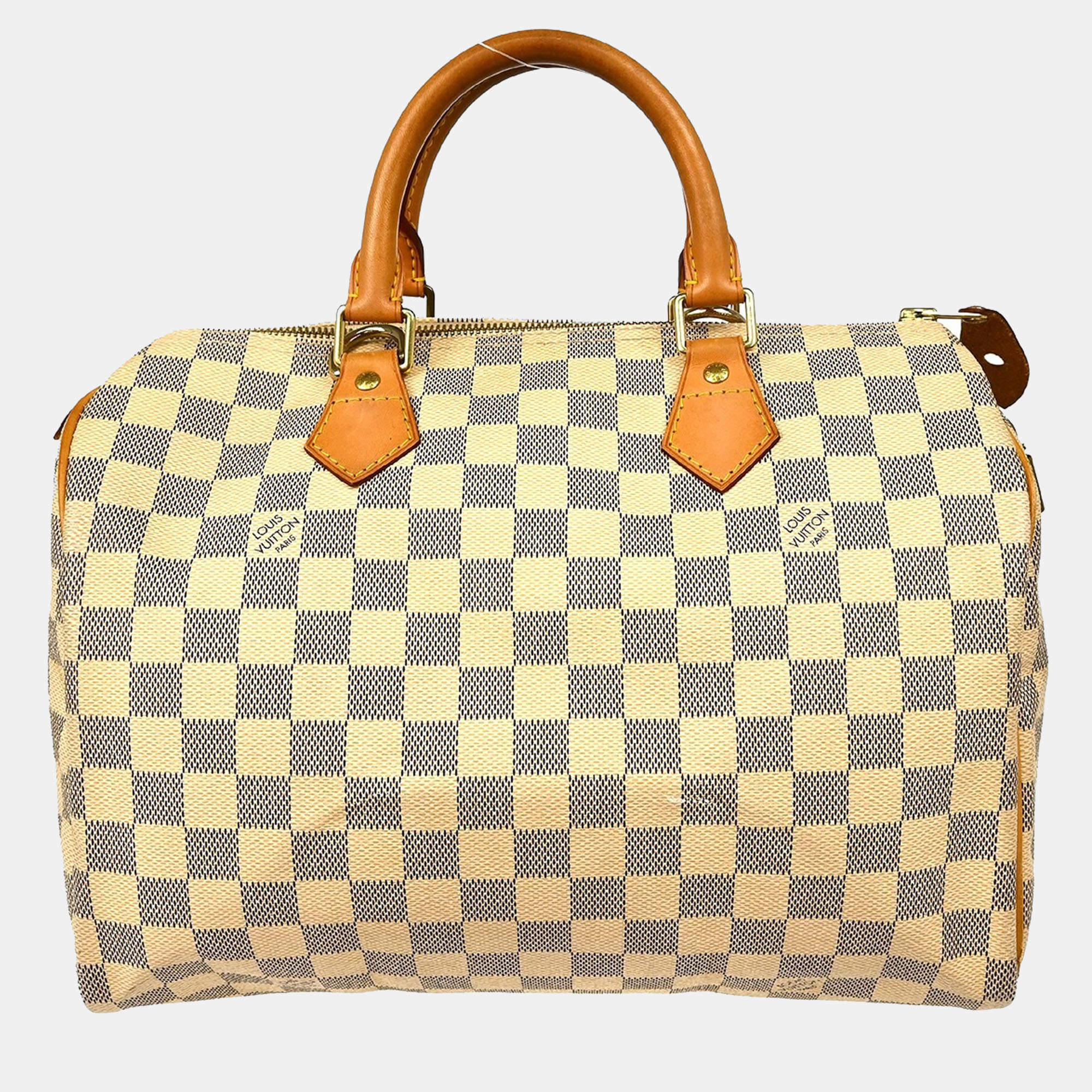 Louis Vuitton White Damier Azur Canvas Speedy 30 Shoulder Bag
