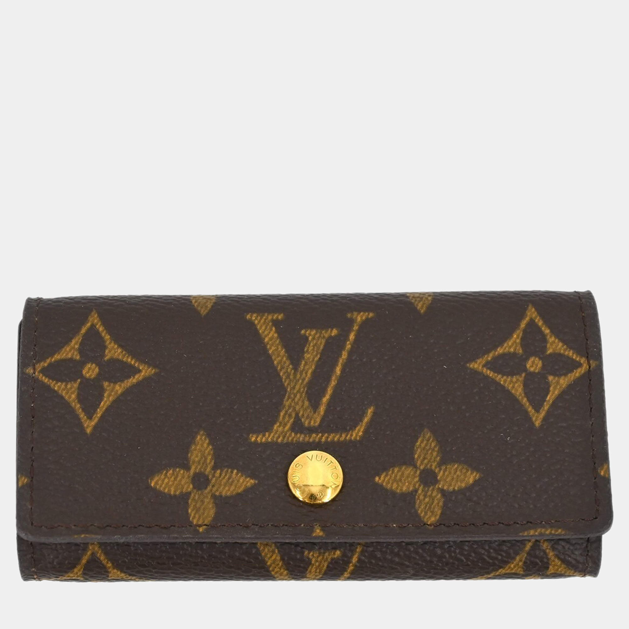  Louis Vuitton Brown Monogram Coated Canvas Small 4 Key Case