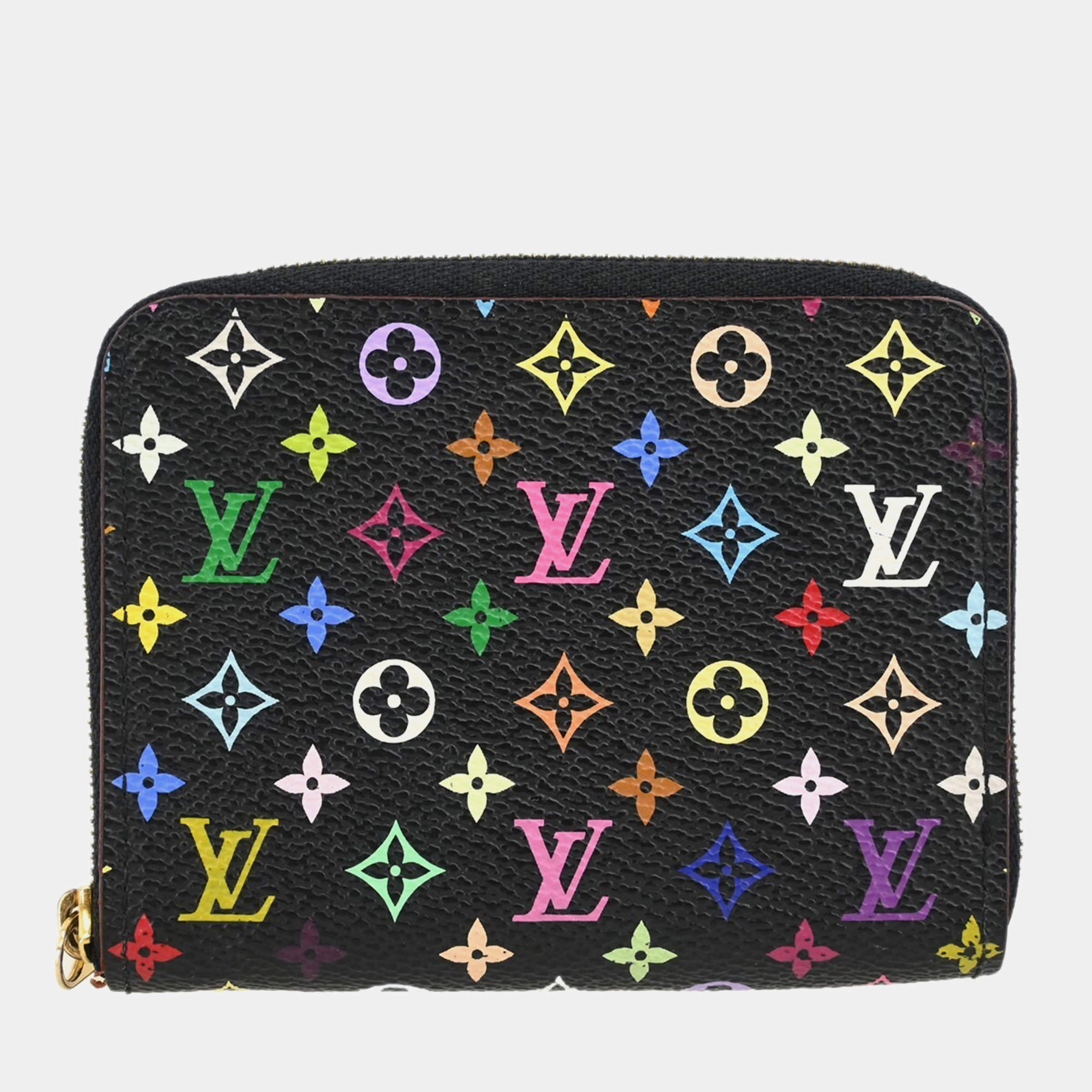 Louis Vuitton Black Multicolor Monogram Canvas Zippy Coin Purse Wallet