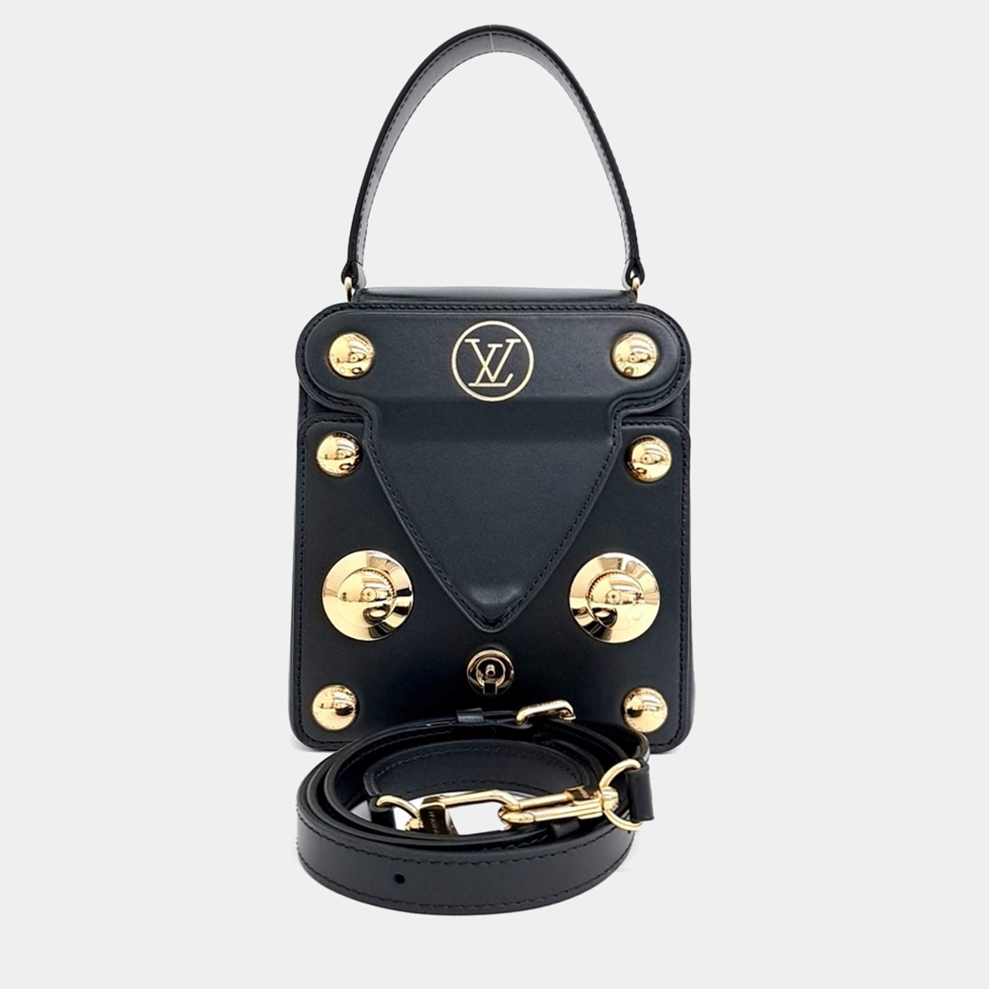 Pre Owned Louis Vuitton Black Leather S Lock XL bag