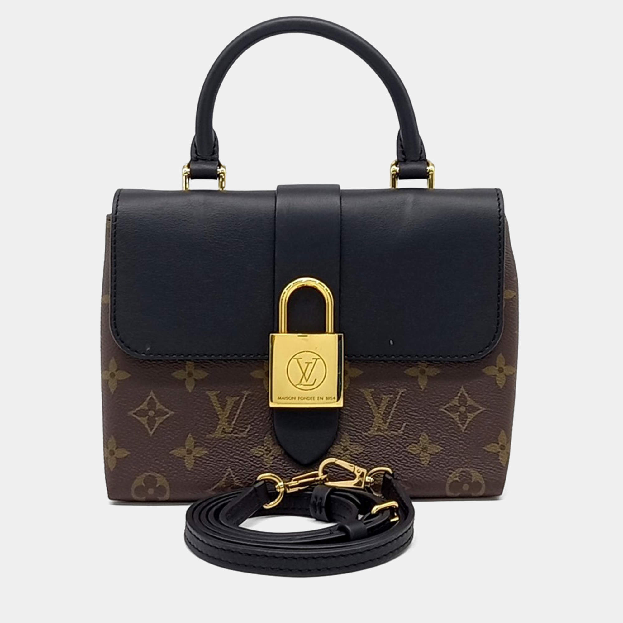 Louis Vuitton Black/Brown Coated Canvas and Leather Rocky BB bag