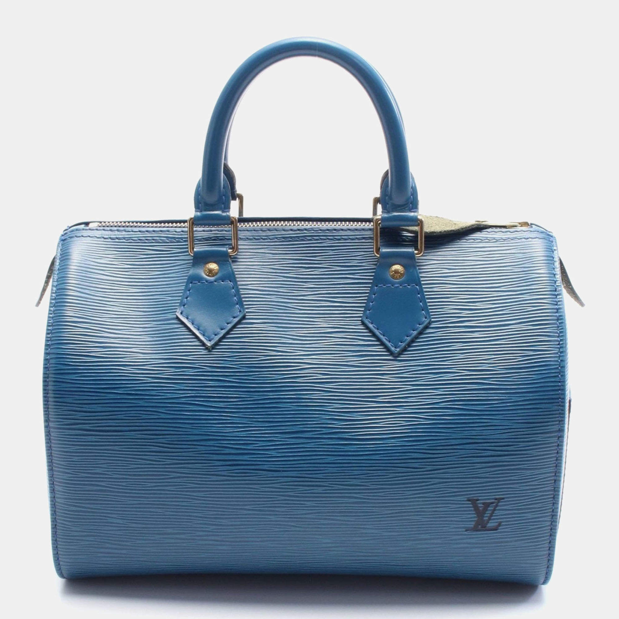 Louis Vuitton Speedy 25 Hand Bag Epi Leather Toledo Blue