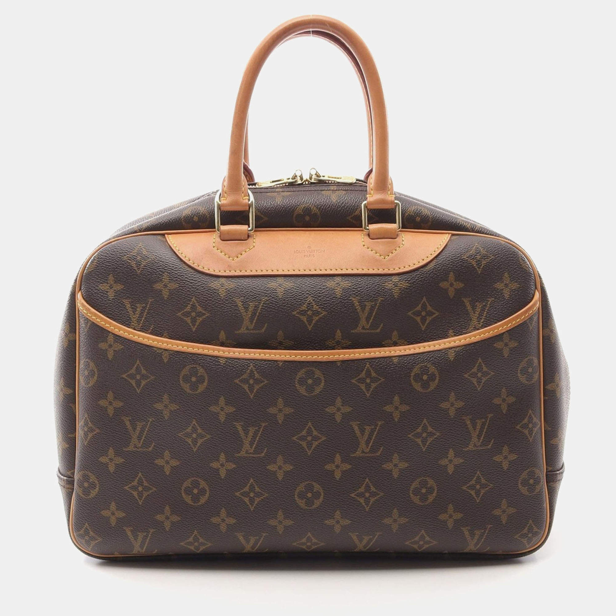 Pre Owned Louis Vuitton Brown Monogram Canvas Deauville Bowling Vanity Handbag