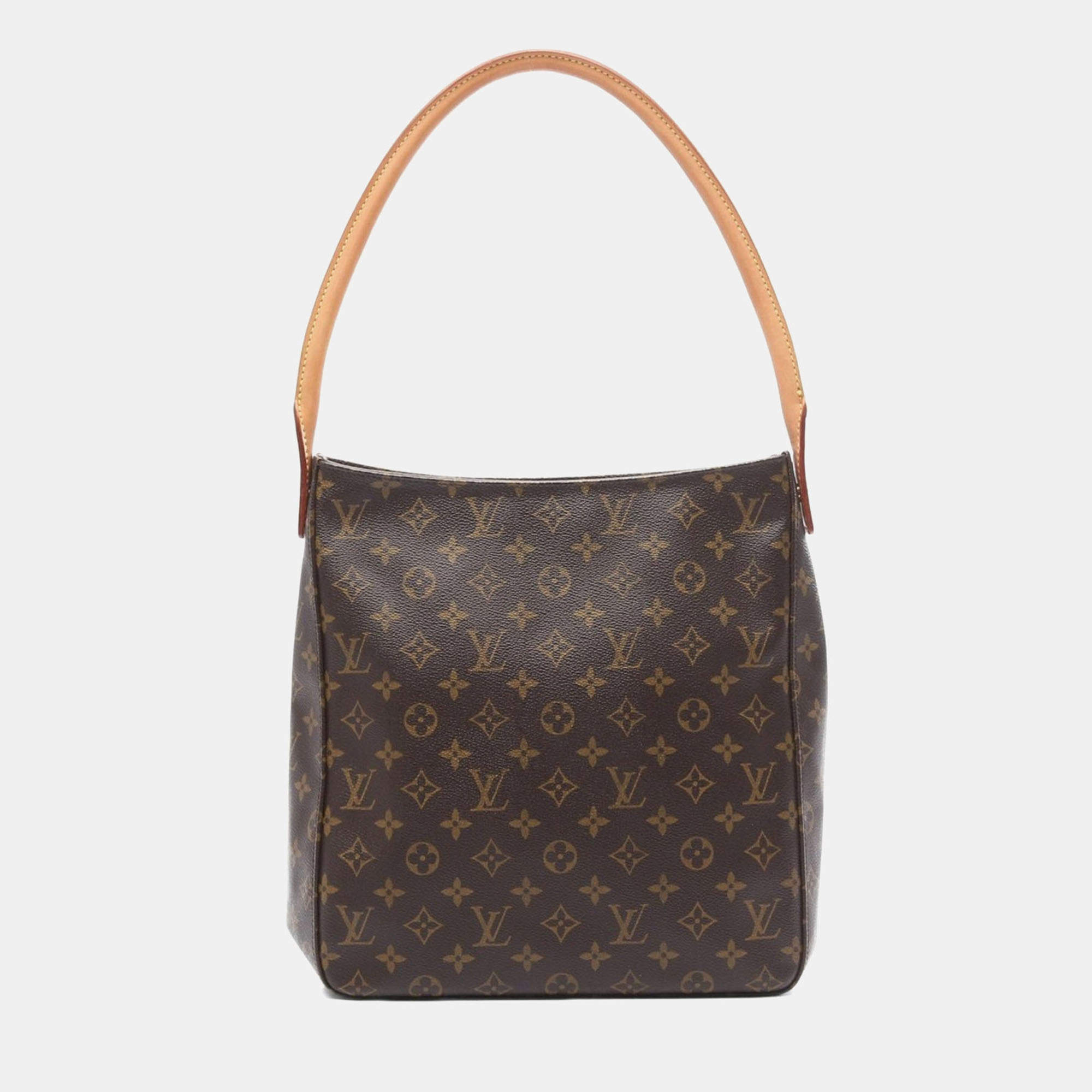 Pre Owned Louis Vuitton Looping GM Brown Monogram Canvas Shoulder Bag
