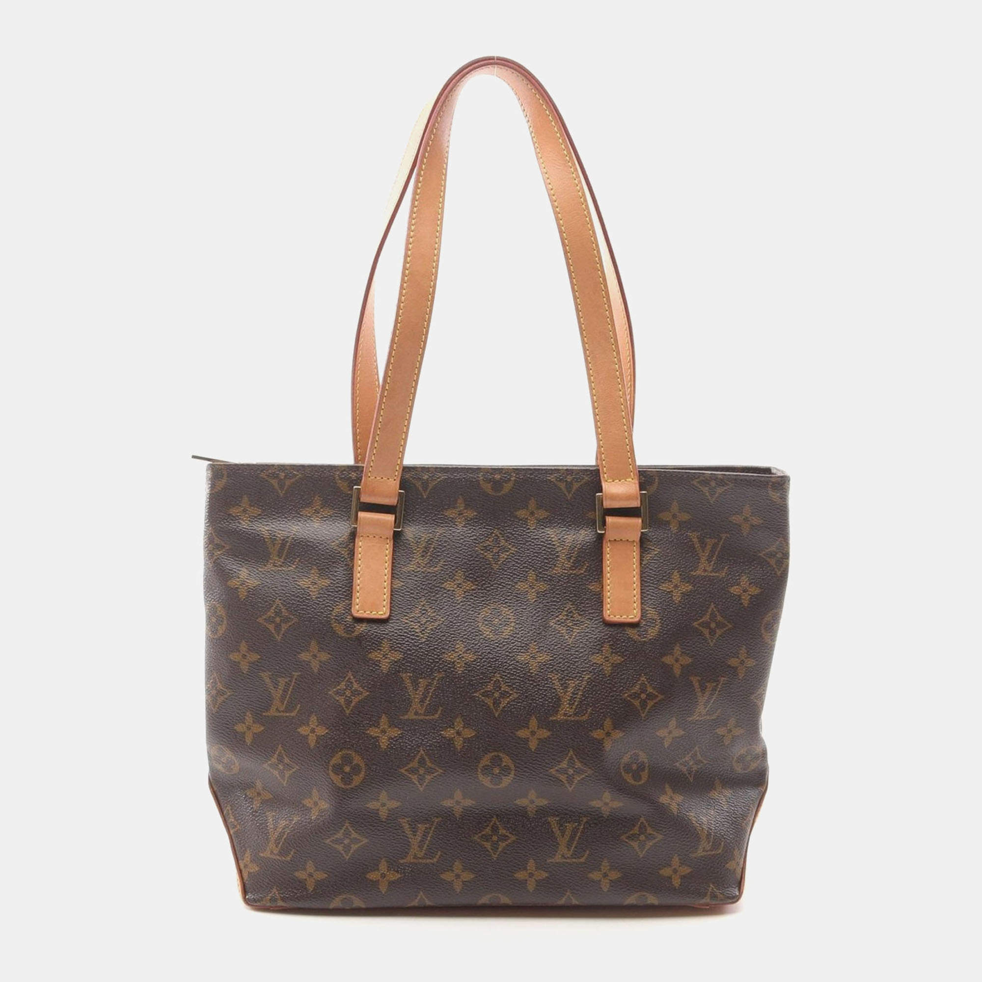 Pre Owned Louis Vuitton Cabas Piano Brown Monogram Canvas Shoulder Bag