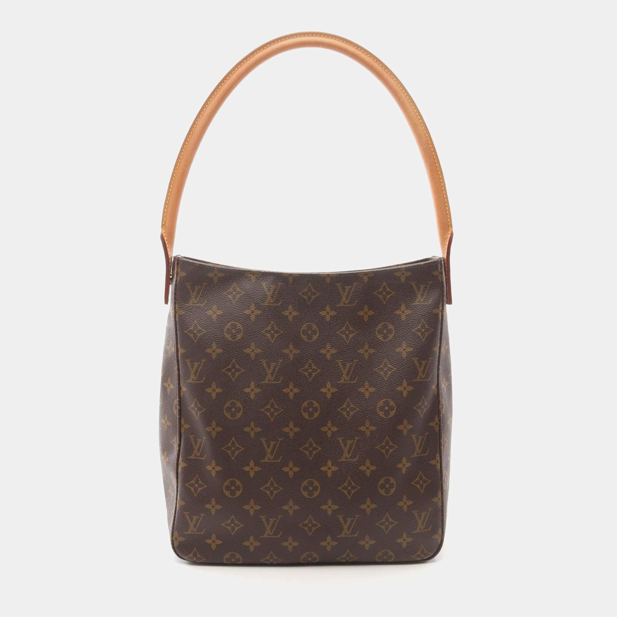 Pre Owned Louis Vuitton Looping GM Brown Monogram Canvas Shoulder Bag