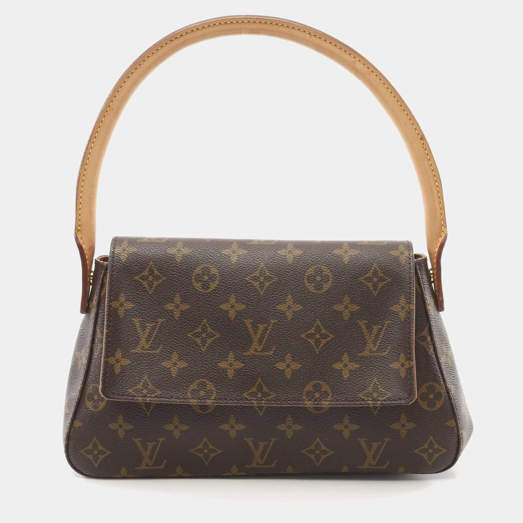 Pre Owned Louis Vuitton Looping Mini Brown Monogram Canvas Handbag