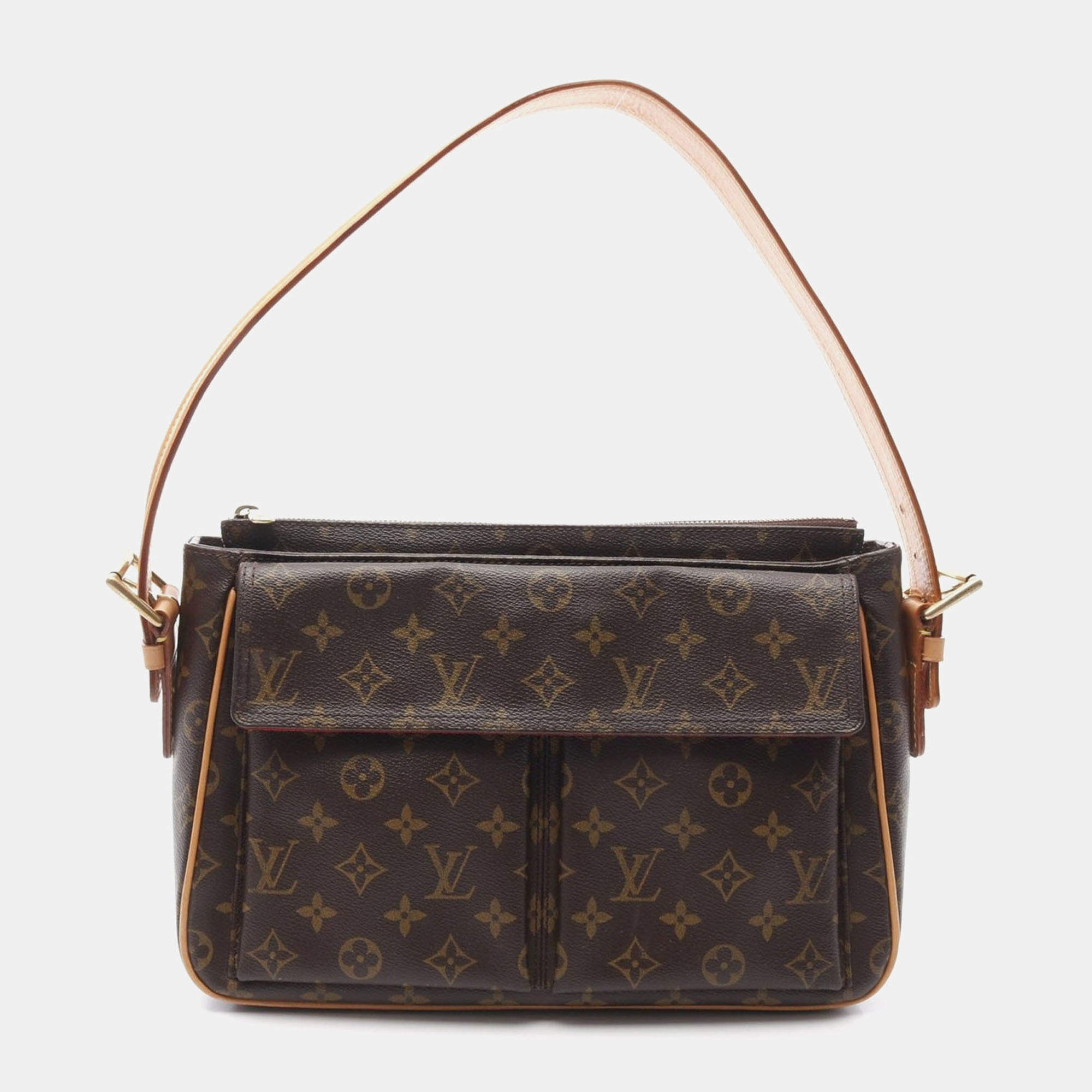 Pre Owned Louis Vuitton Viva Cite GM Brown Monogram Canvas Shoulder Bag