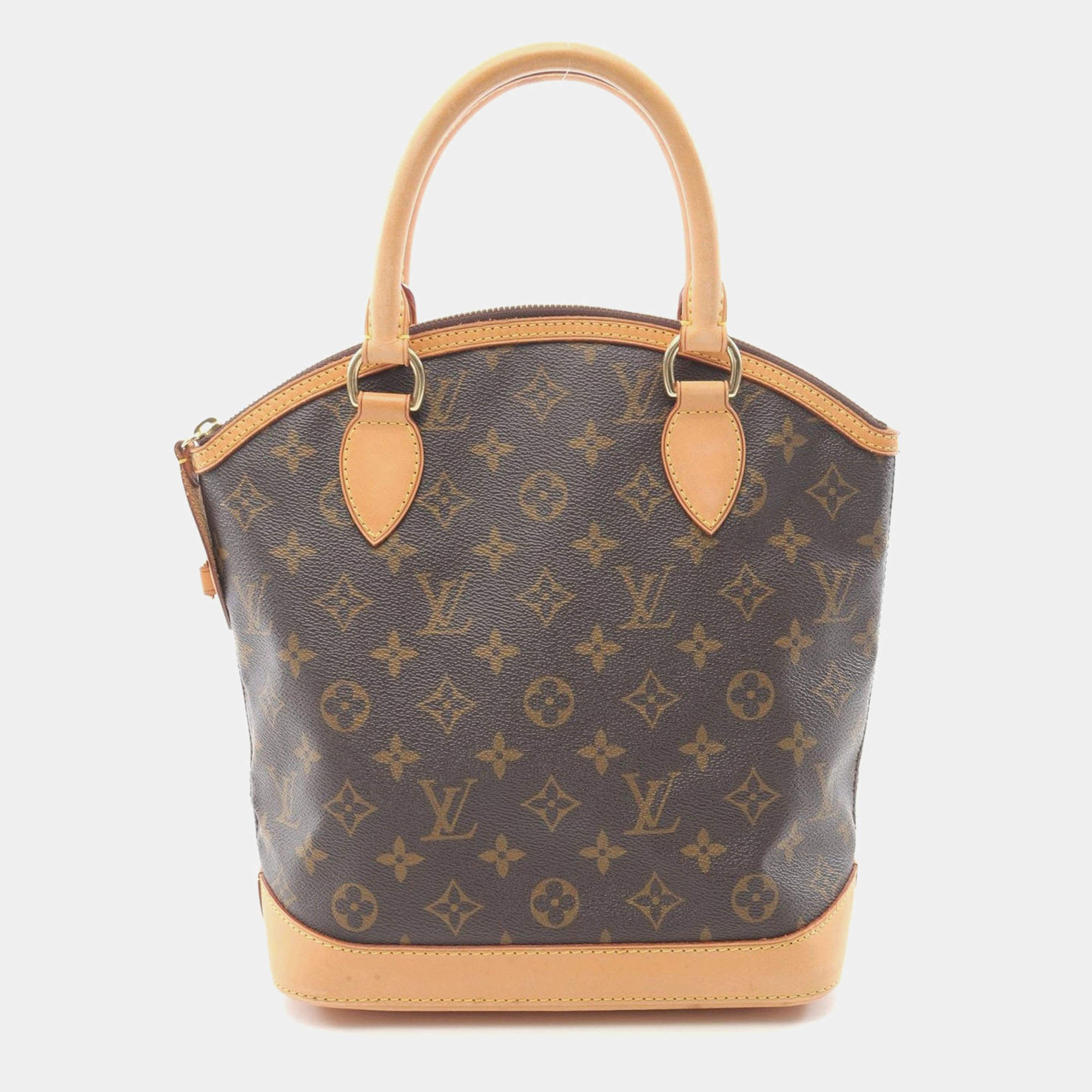 Louis Vuitton Lockit Hand Bag Monogram Leather Brown