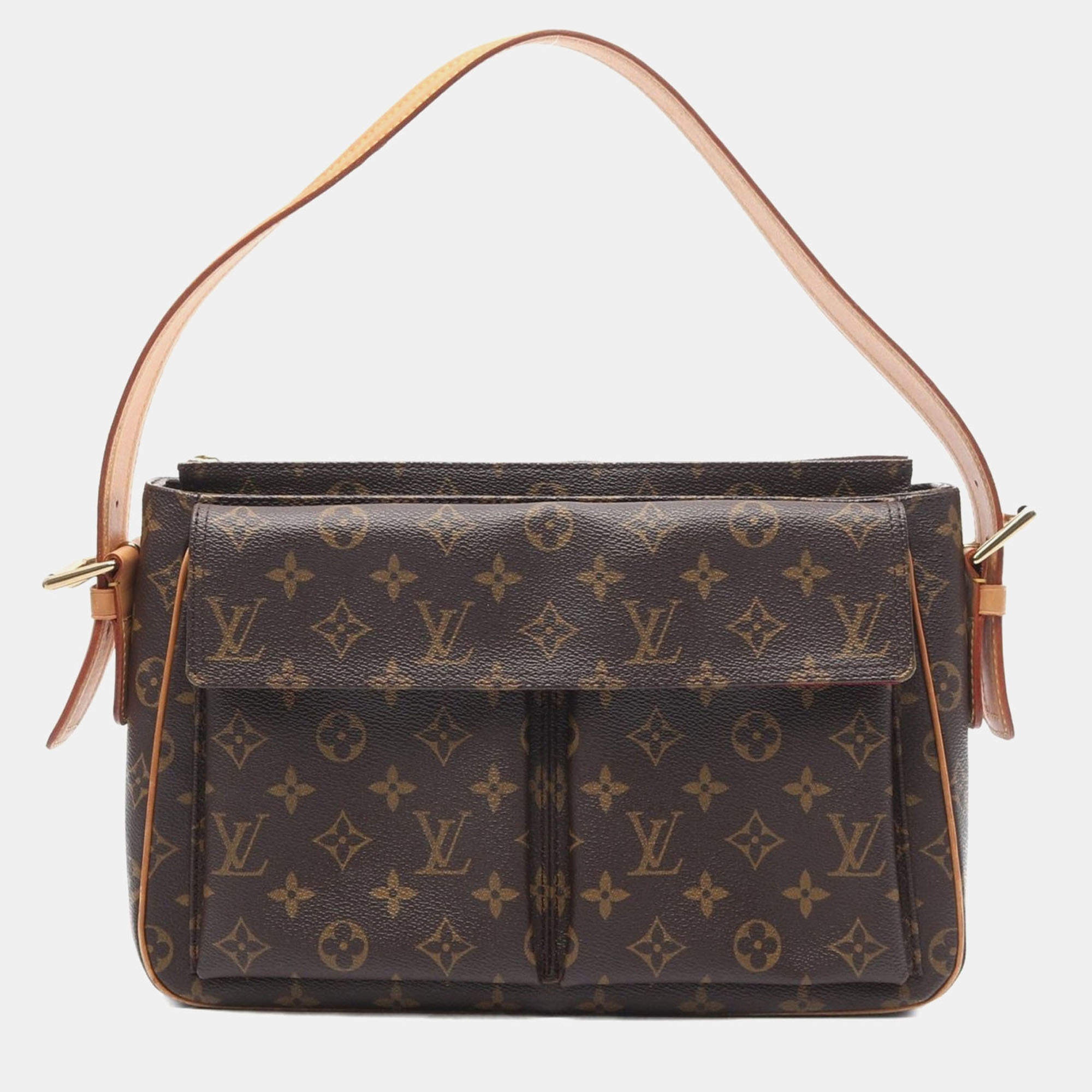 Pre Owned Louis Vuitton Viva Cite GM Brown Monogram Canvas Shoulder Bag