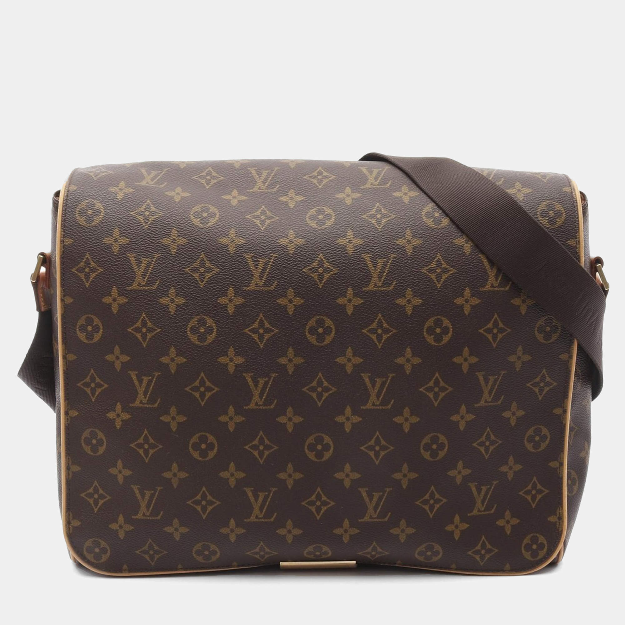 Pre Owned Louis Vuitton Abbesses Monogram Leather Brown Shoulder Bag