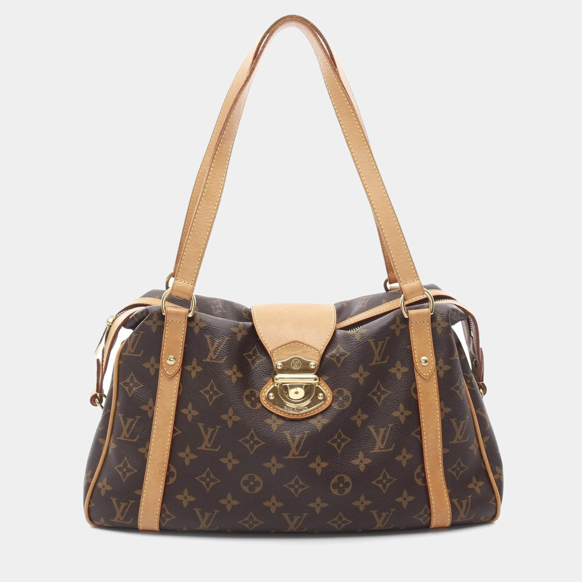 Pre Owned Louis Vuitton Stresa PM Brown Monogram Canvas Shoulder Bag 