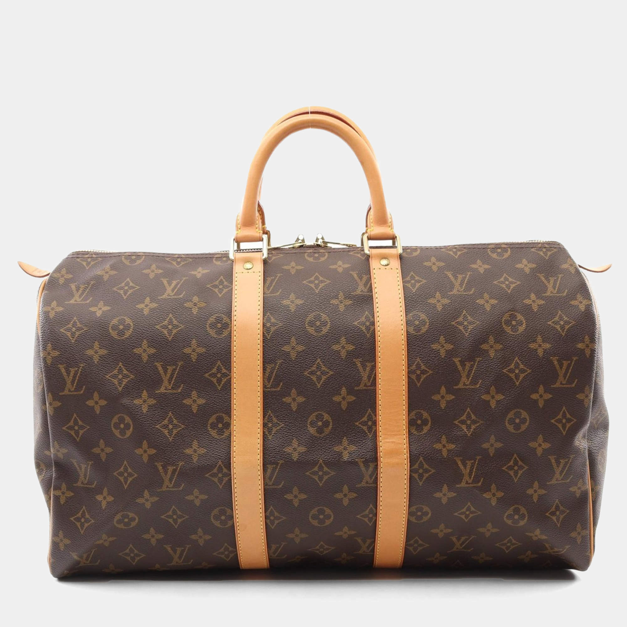 Louis Vuitton Keepall 45 Hand Travel Bag  Monogram Leather Brown