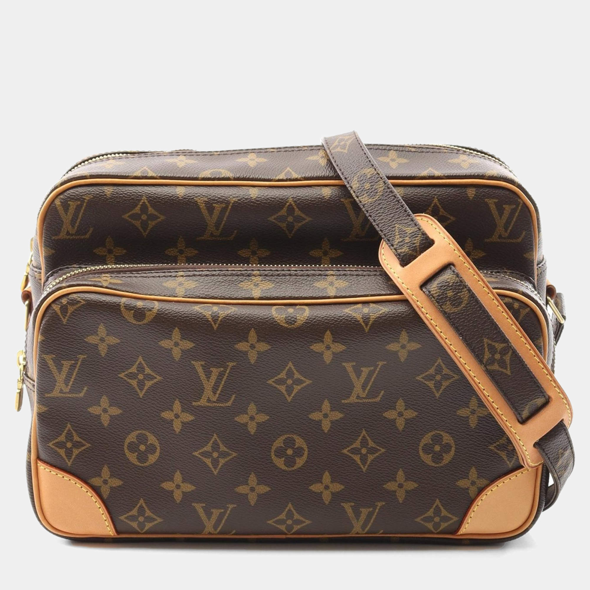 Pre Owned  Louis Vuitton Nile Brown Monogram Leather Shoulder Bag 