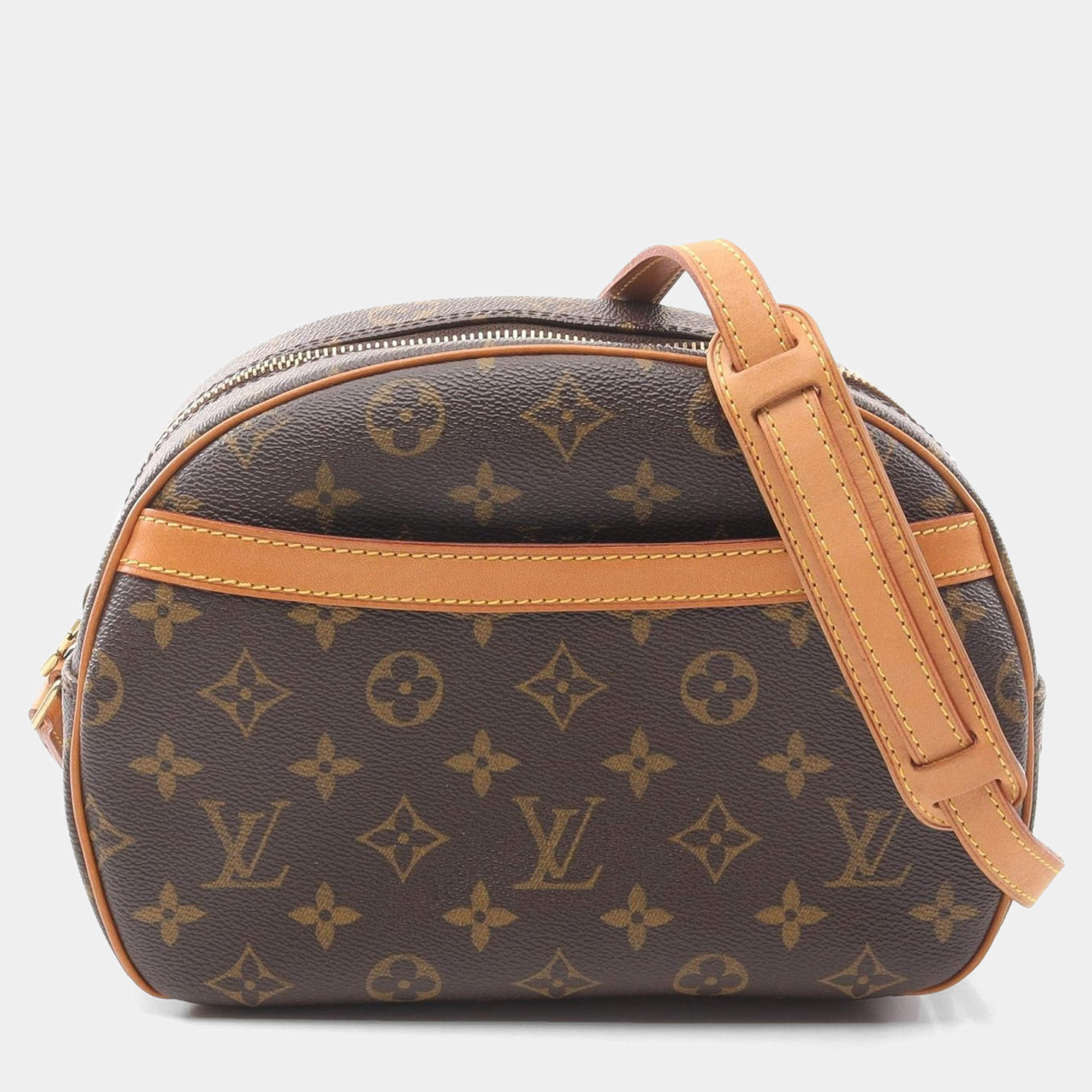 Pre Owned  Louis Vuitton Blois Brown Monogram Leather Shoulder Bag 