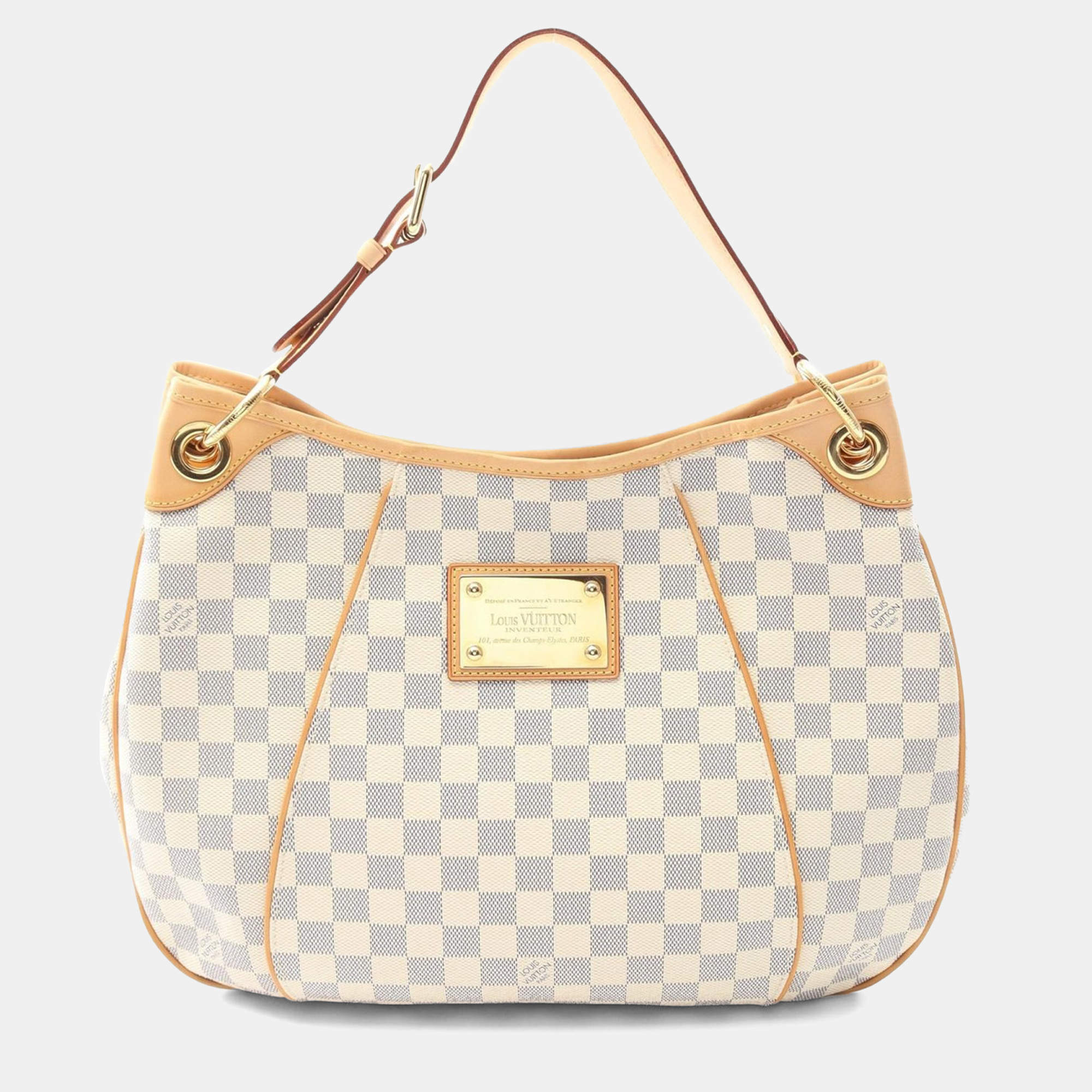 Louis Vuitton Galliera PM White Damier Azur Canvas Shoulder Bag