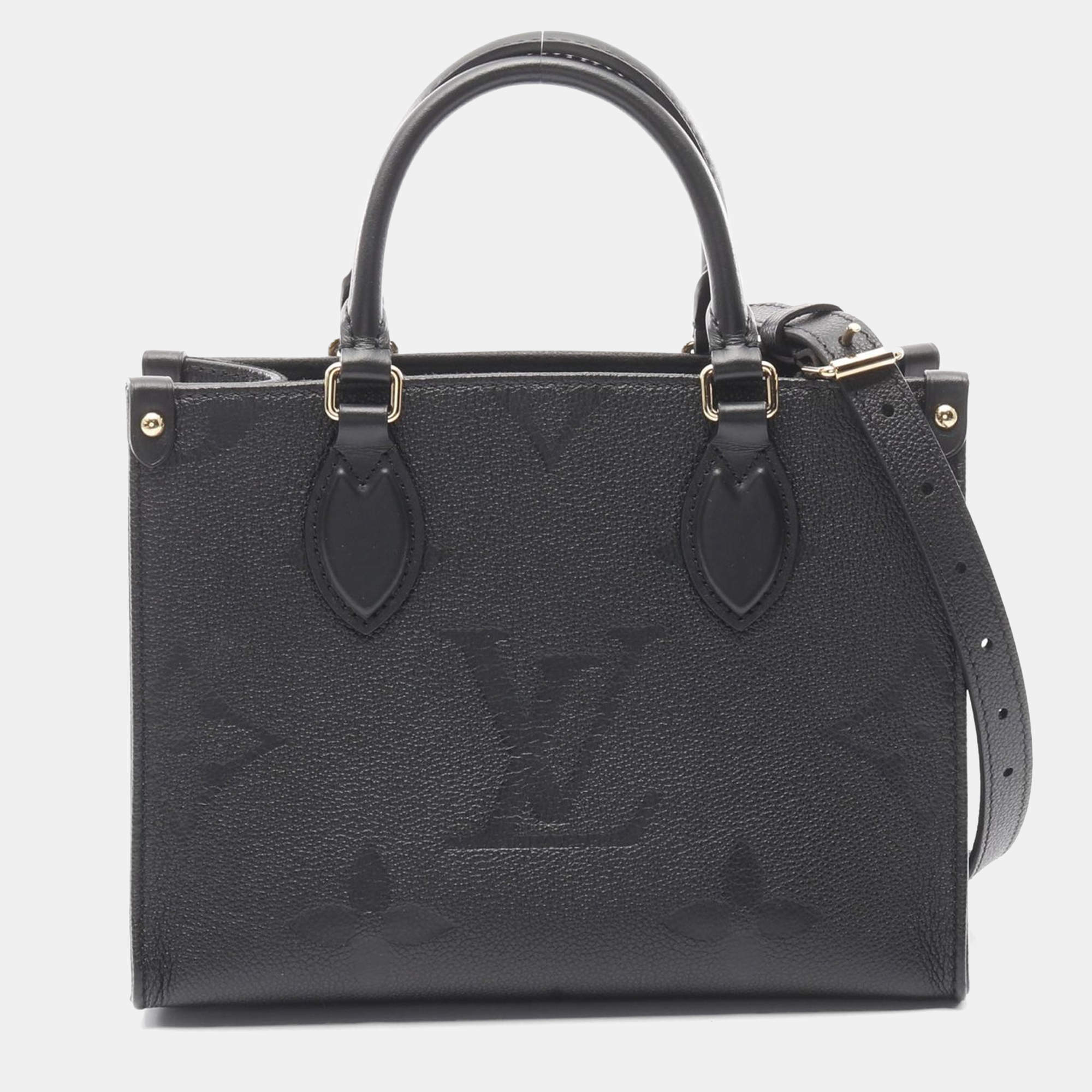 Pre Owned Louis Vuitton On-The-Go PM Black Monogram Empreinte Leather Handbag
