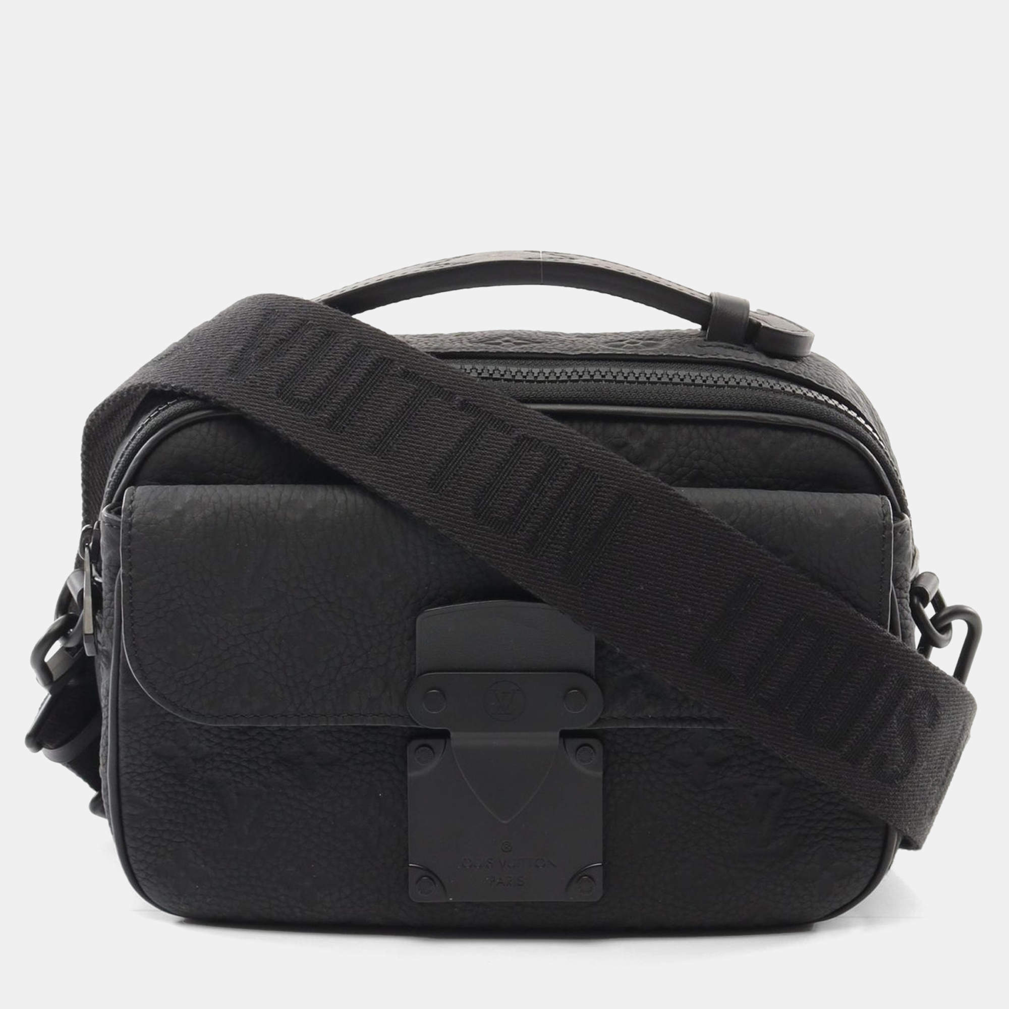 Louis Vuitton S Lock Messenger Hand Shoulder Crossbody Bag  Taurillon Noir
