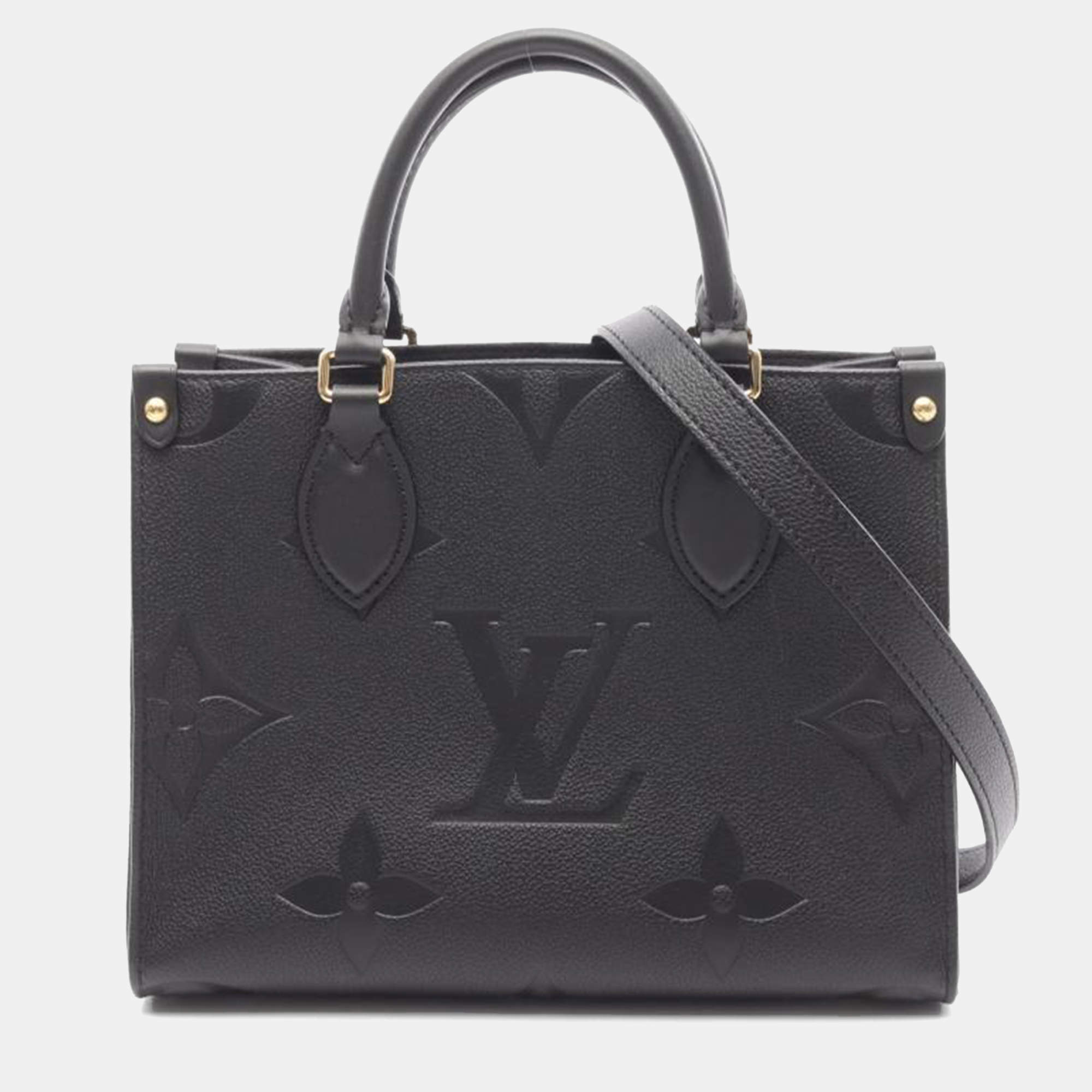 Pre Owned Louis Vuitton On-The-Go PM Black Monogram Empreinte Leather Bag