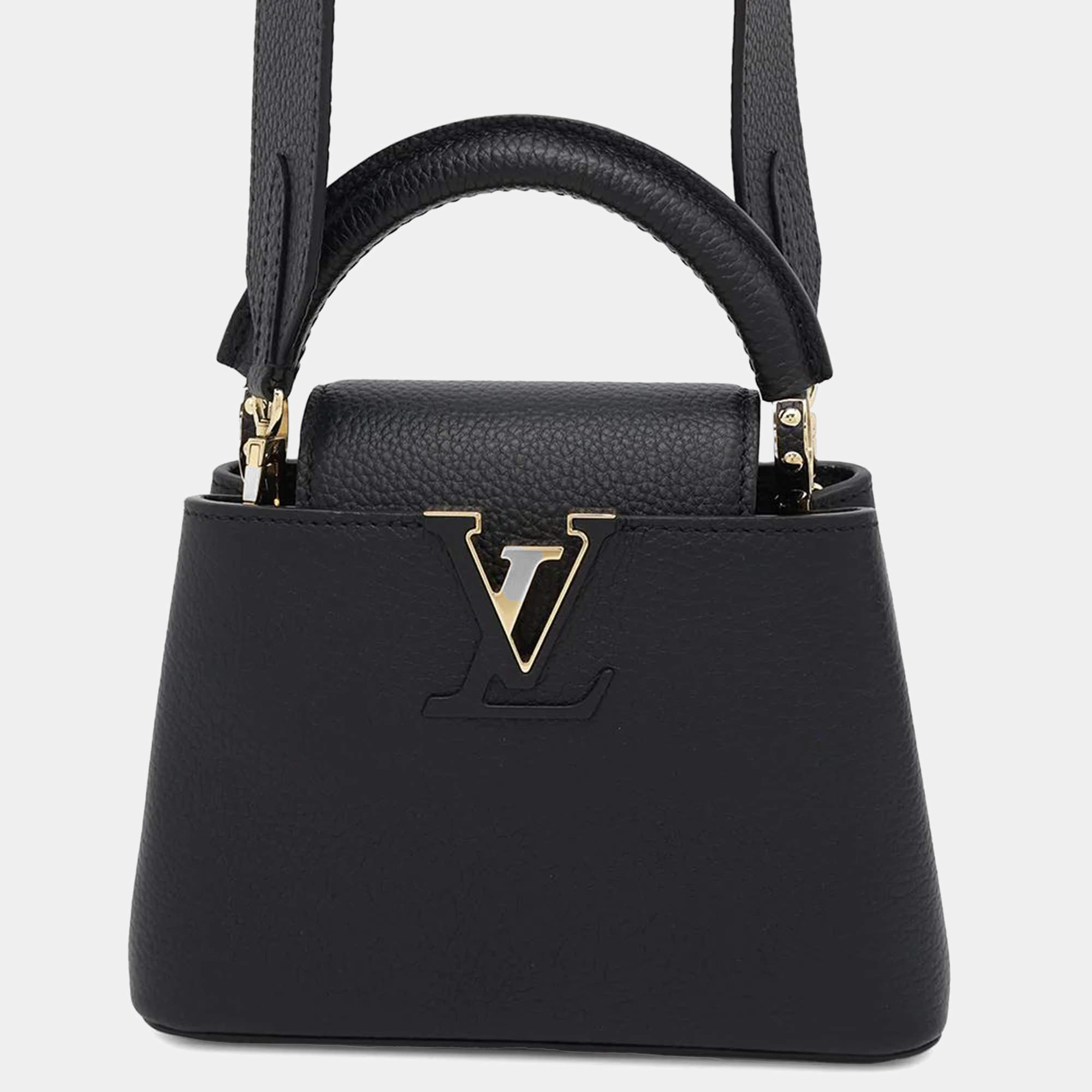 Louis Vuitton Noir Taurillon Leather Mini Capucines Bag