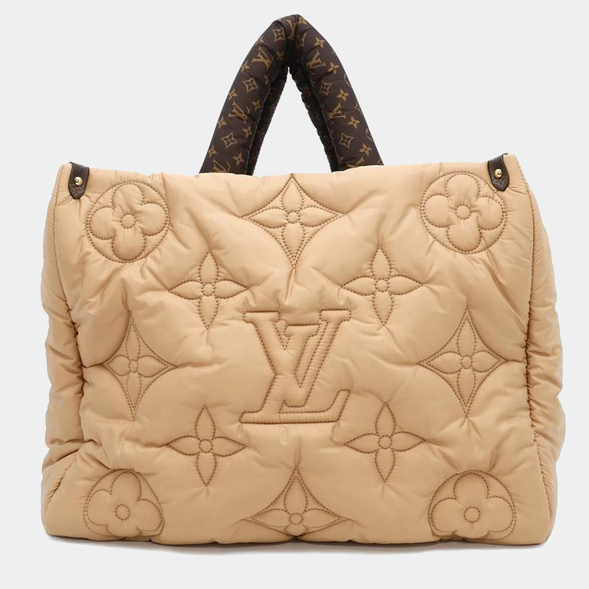 Louis Vuitton Lv Pillow Onthego Beige Monogram Recycled Nylon Size Gm