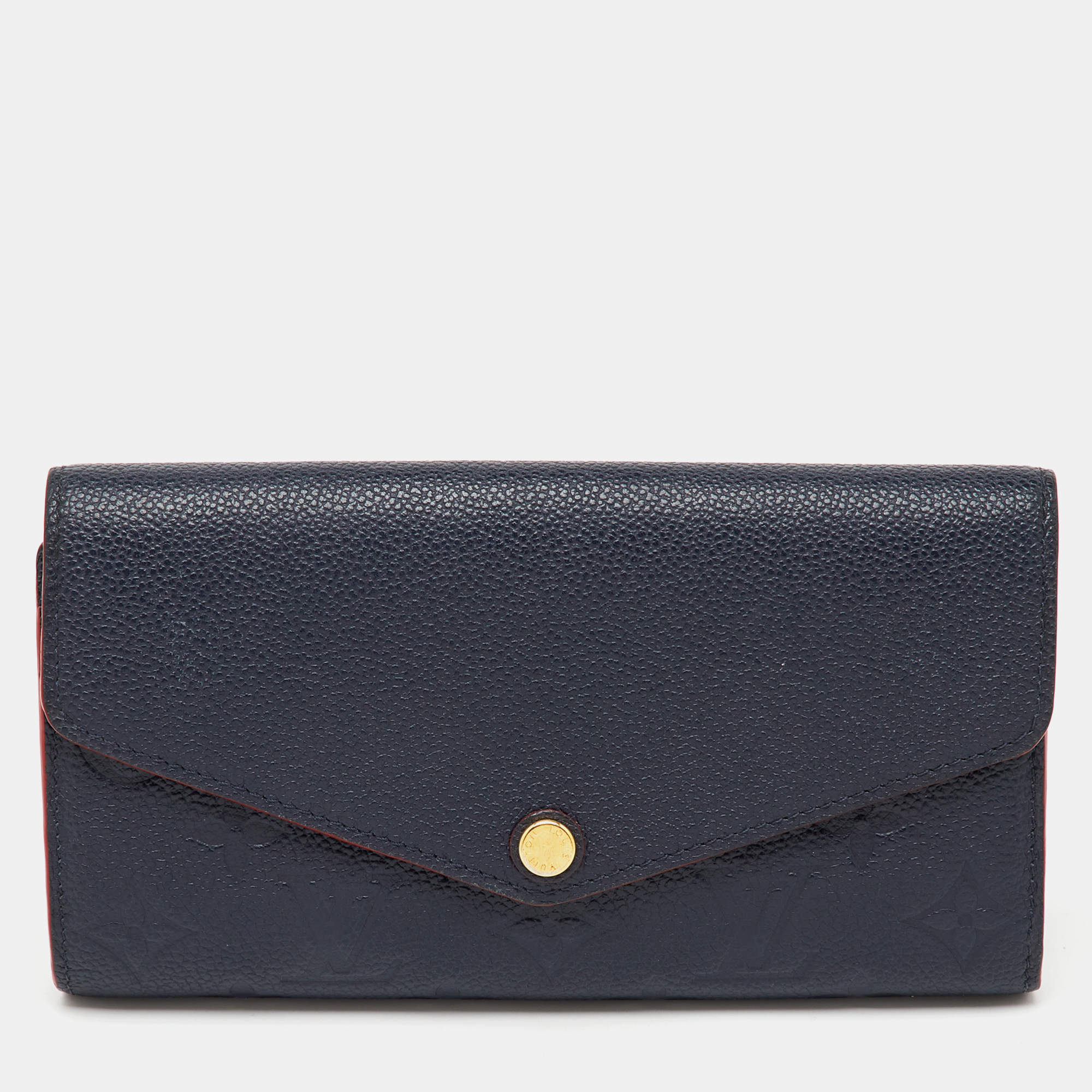 Louis Vuitton Bleu Infini Monogram Empreinte Leather Portefeuille Sarah Wallet