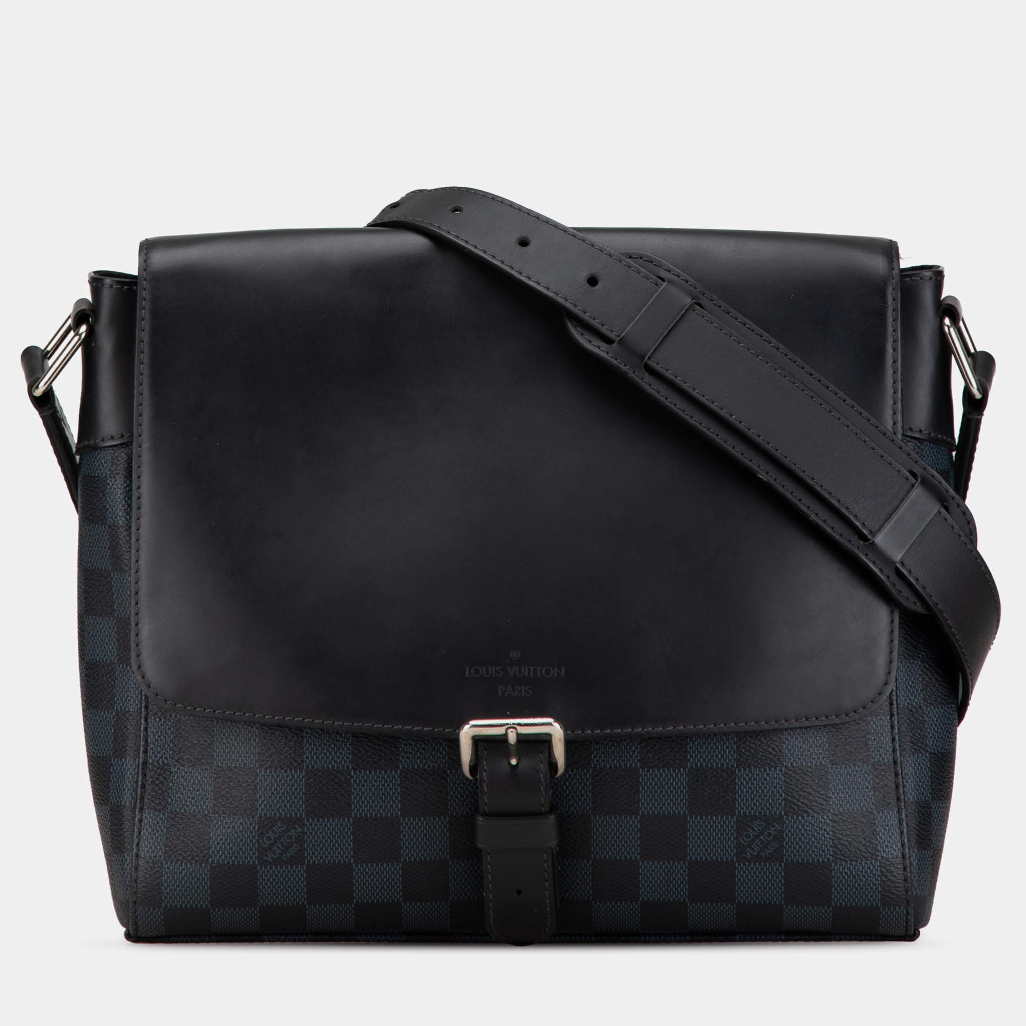 Louis Vuitton Black Damier Cobalt Newport Messenger PM