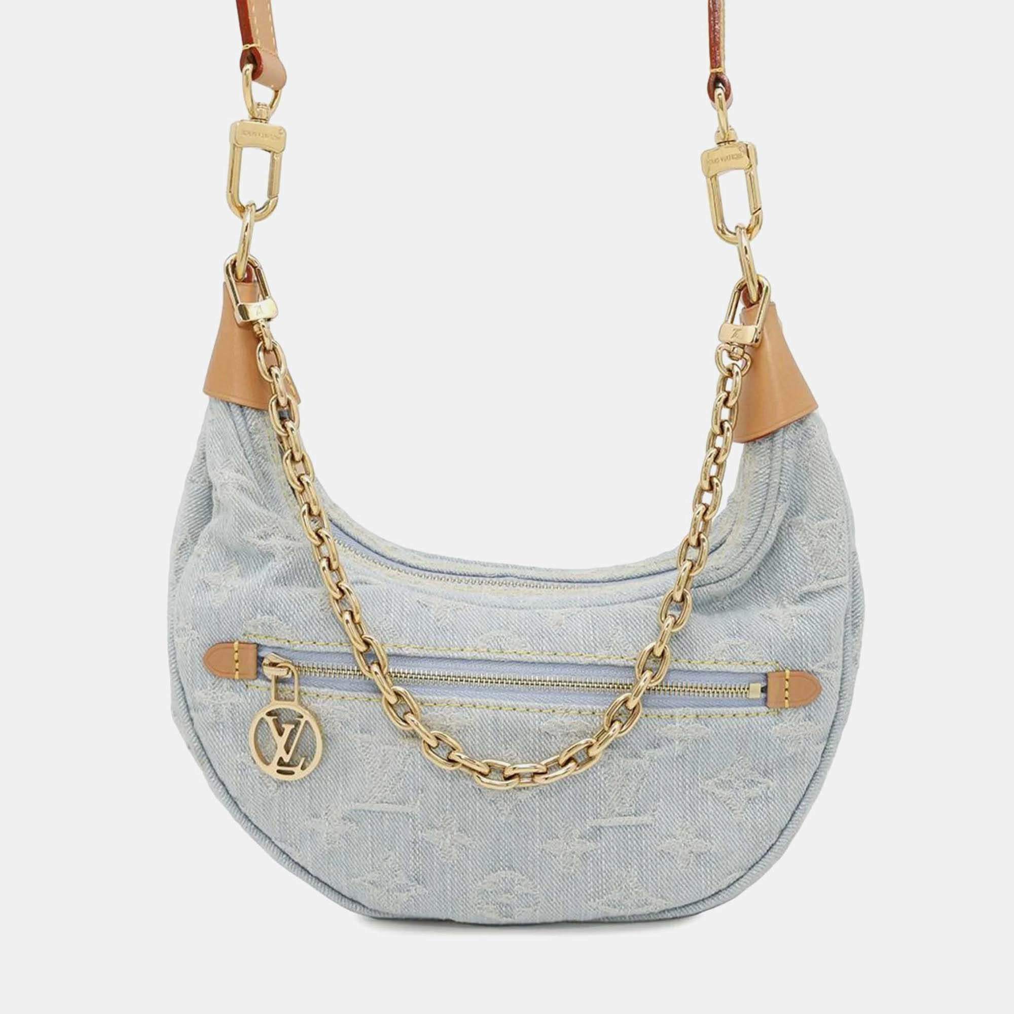 Louis Vuitton Loop Denim Blue Monogram Canvas Shoulder Bag