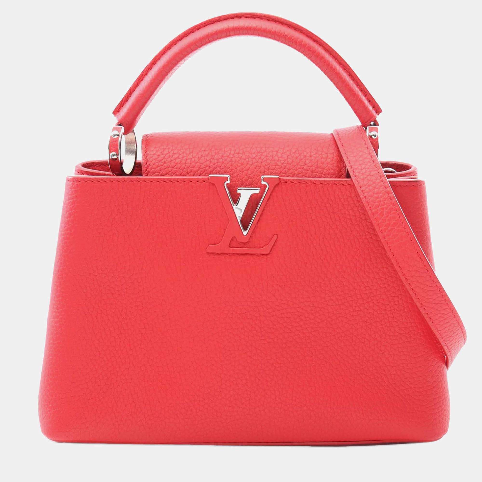 Louis Vuitton Red Taurillon Capucines BB