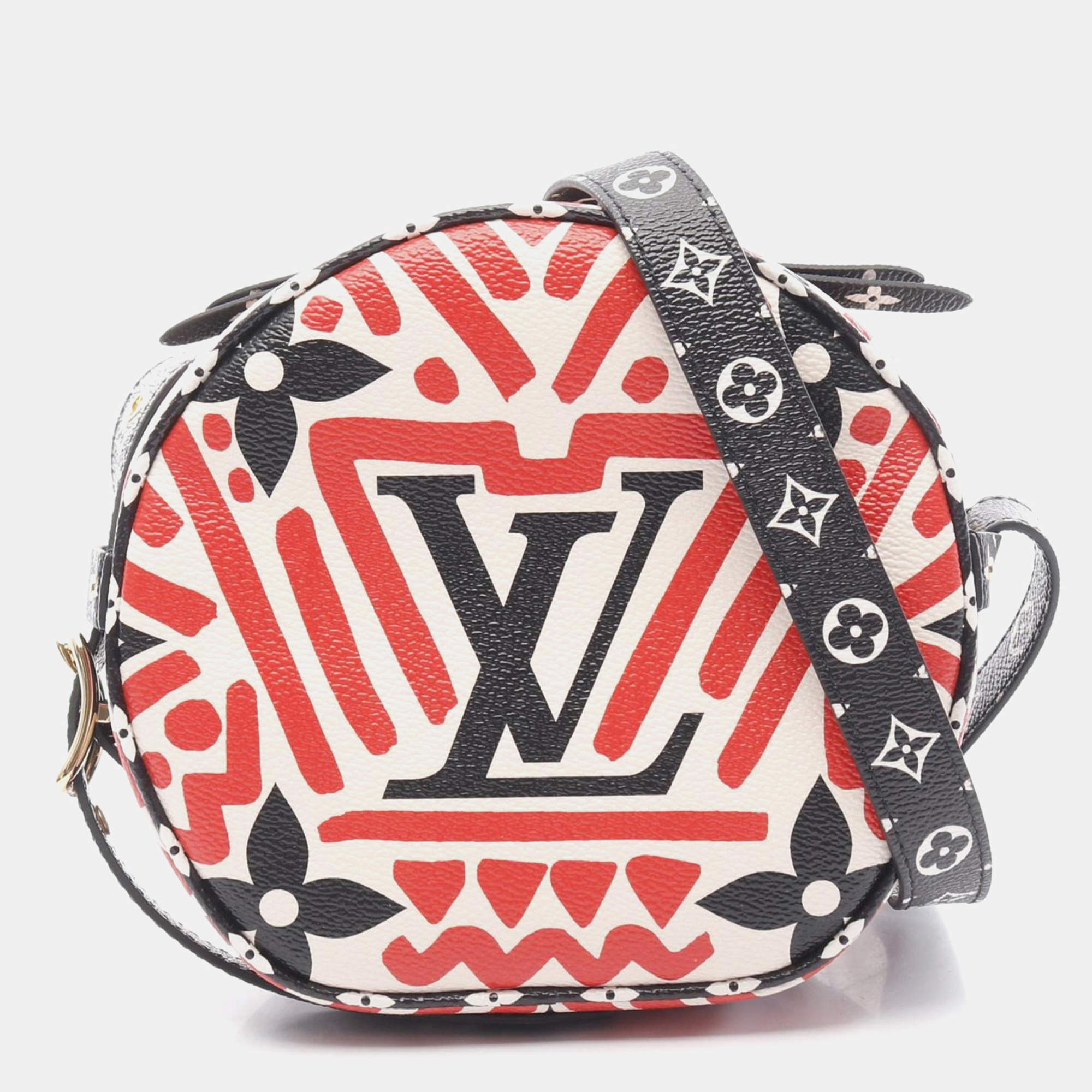 Pre Owned Louis Vuitton Crafty Boite Chapeau Souple Red Monogram Canvas Shoulder Bag