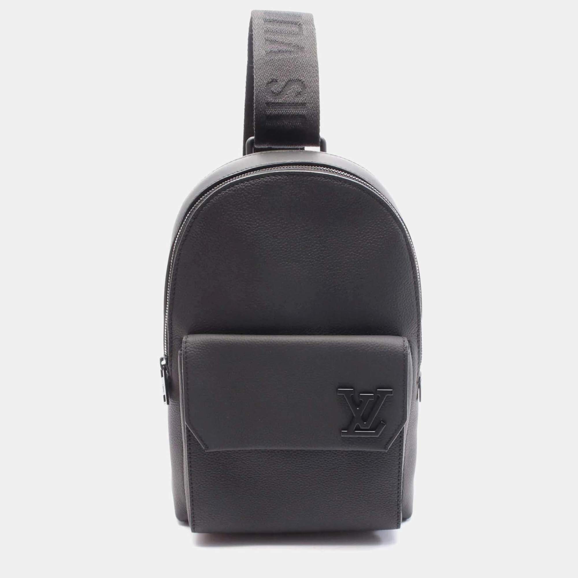 Louis Vuitton Pilot Black  Leather Waist Bag 