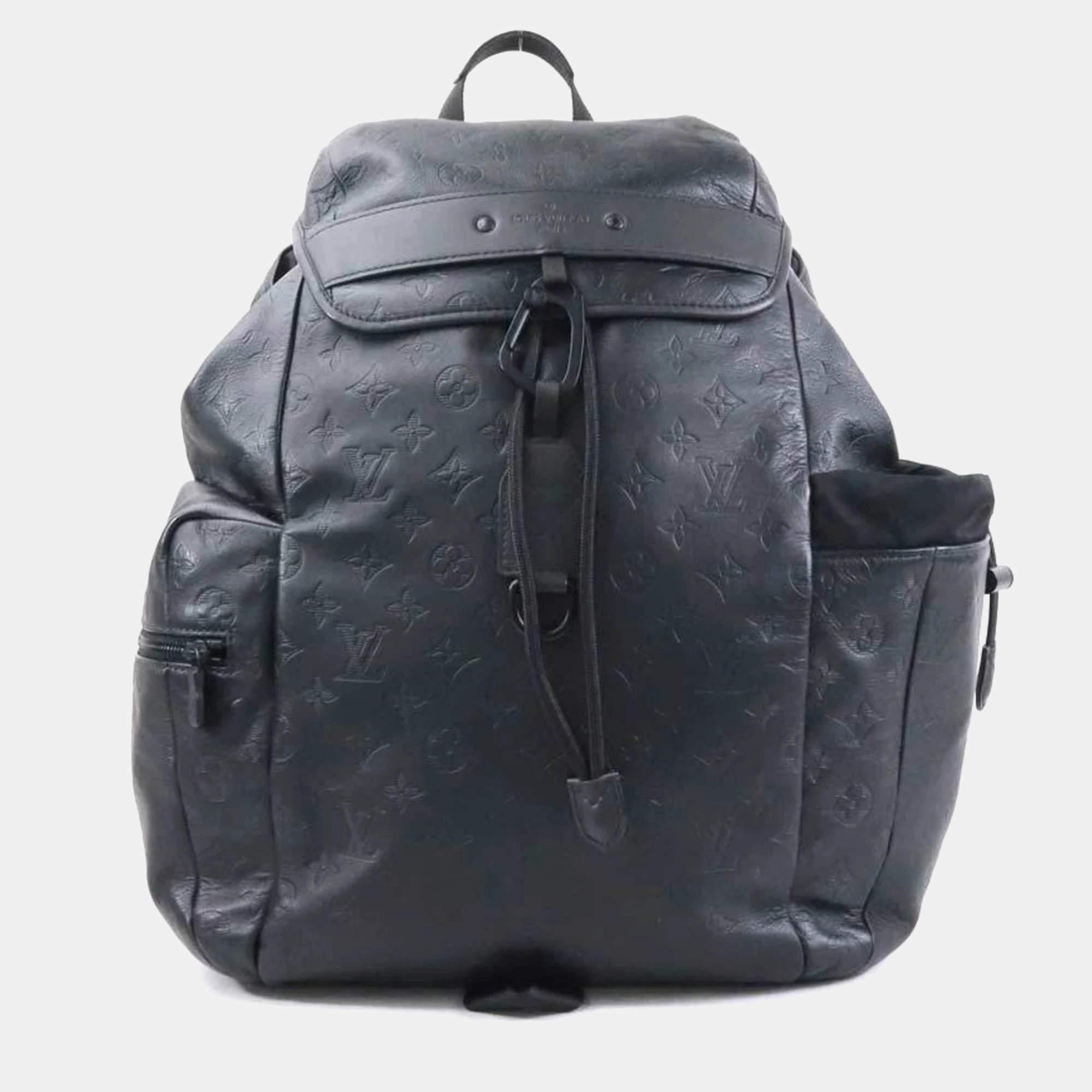 Pre Owned Louis Vuitton Discovery Black Monogram Shadow Backpack
