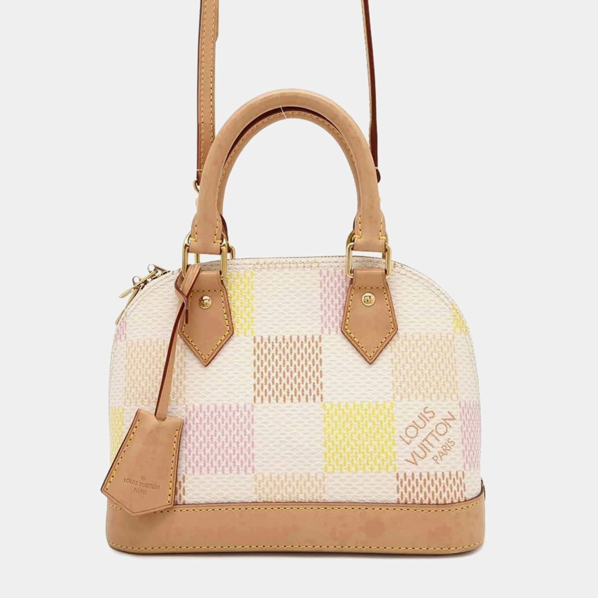 Louis Vuitton Alma BB Peach Damier Ebene Shoulder Bag