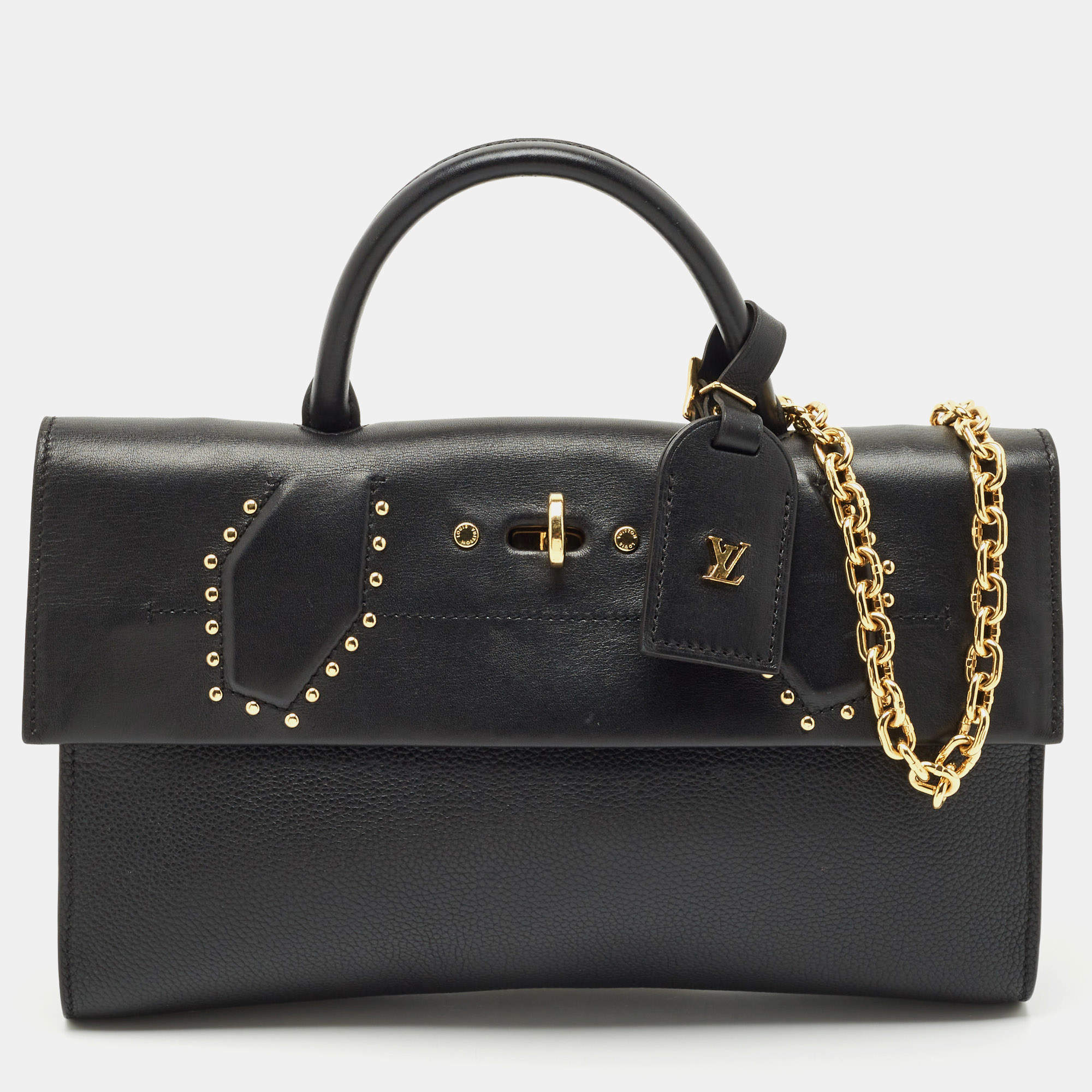 Louis Vuitton Black Leather City Streamer Pochette