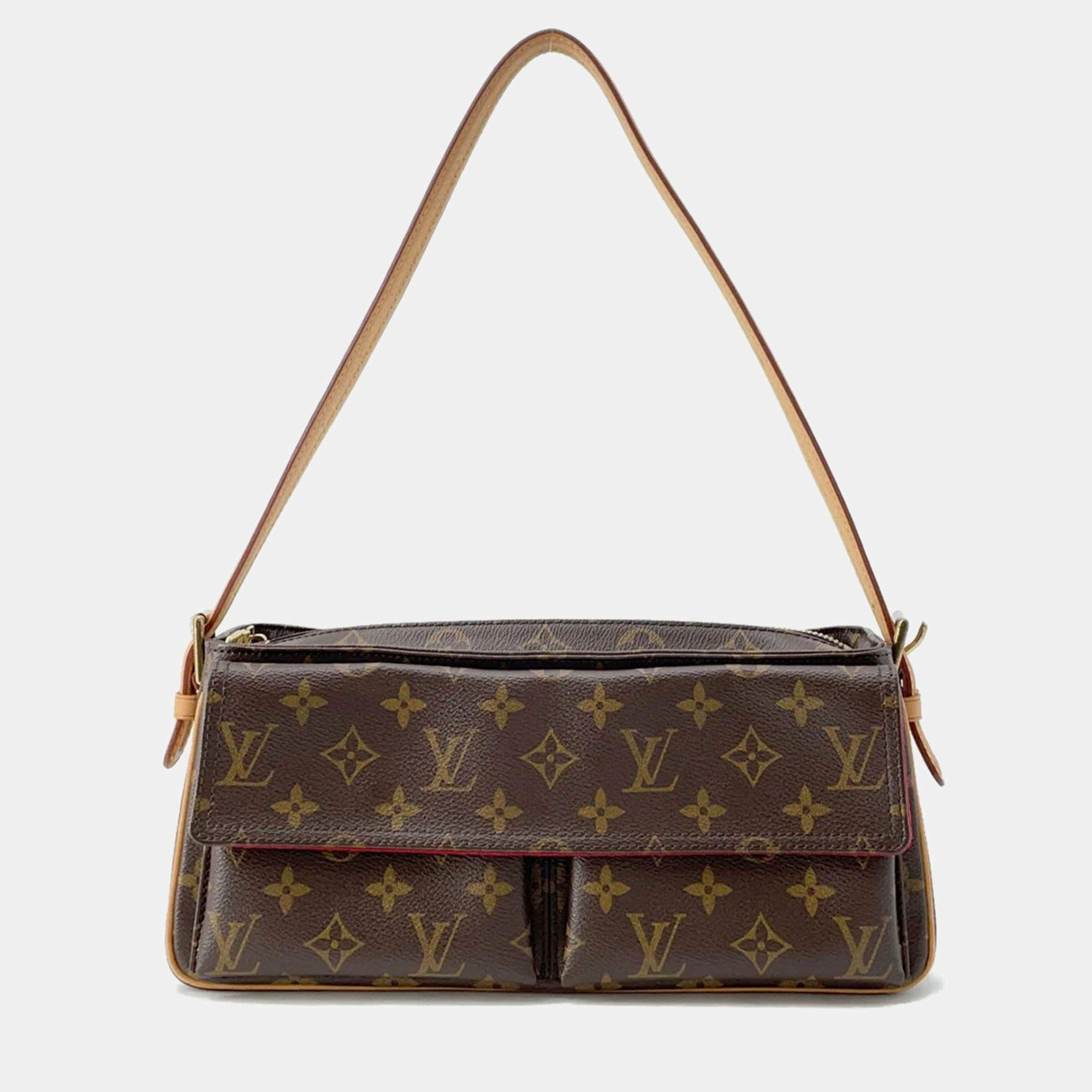 Pre Owned Louis Vuitton Viva Cite MM Brown Monogram Shoulder Bag