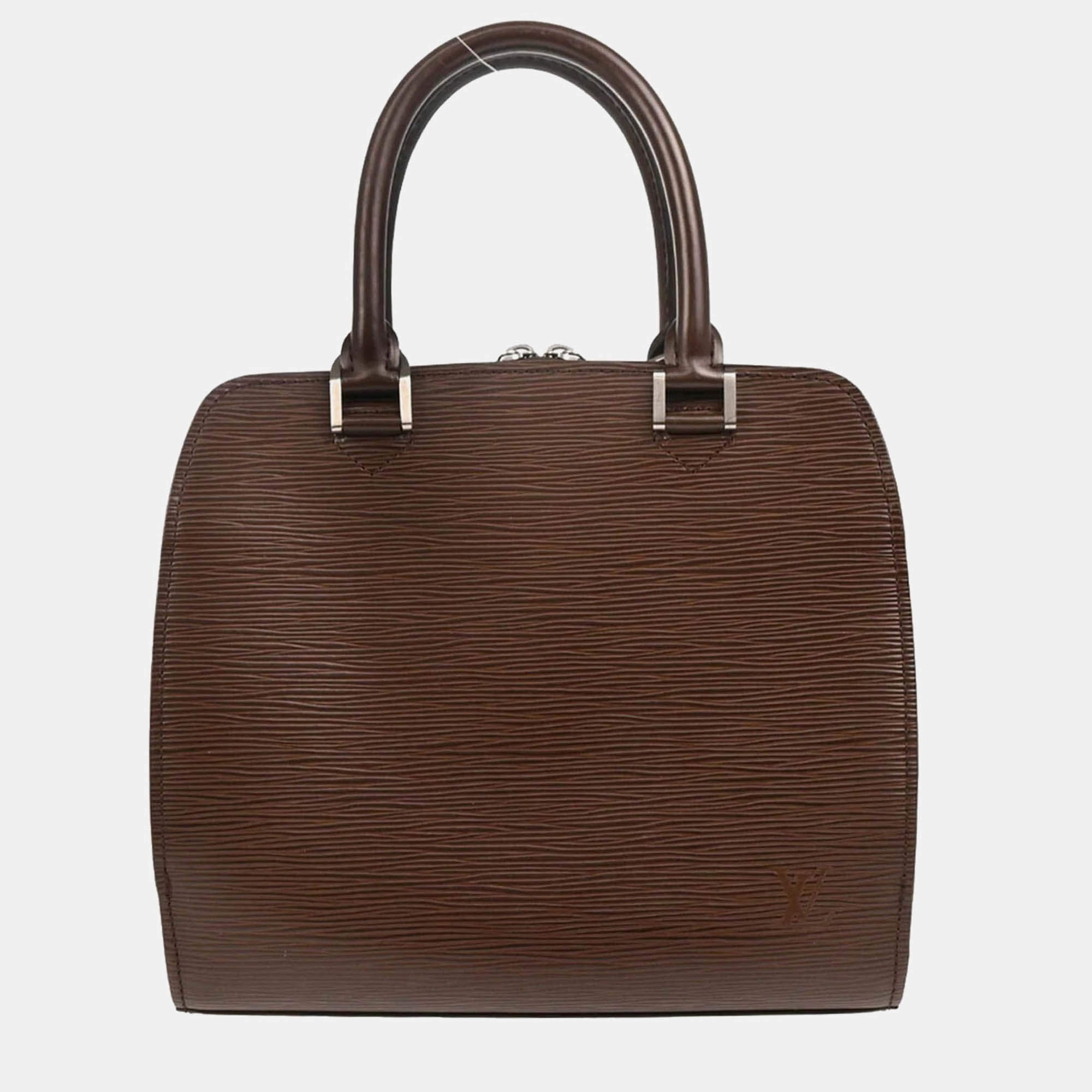 Pre Owned Louis Vuitton Pont Neuf Brown Epi Leather Top Handle Bag