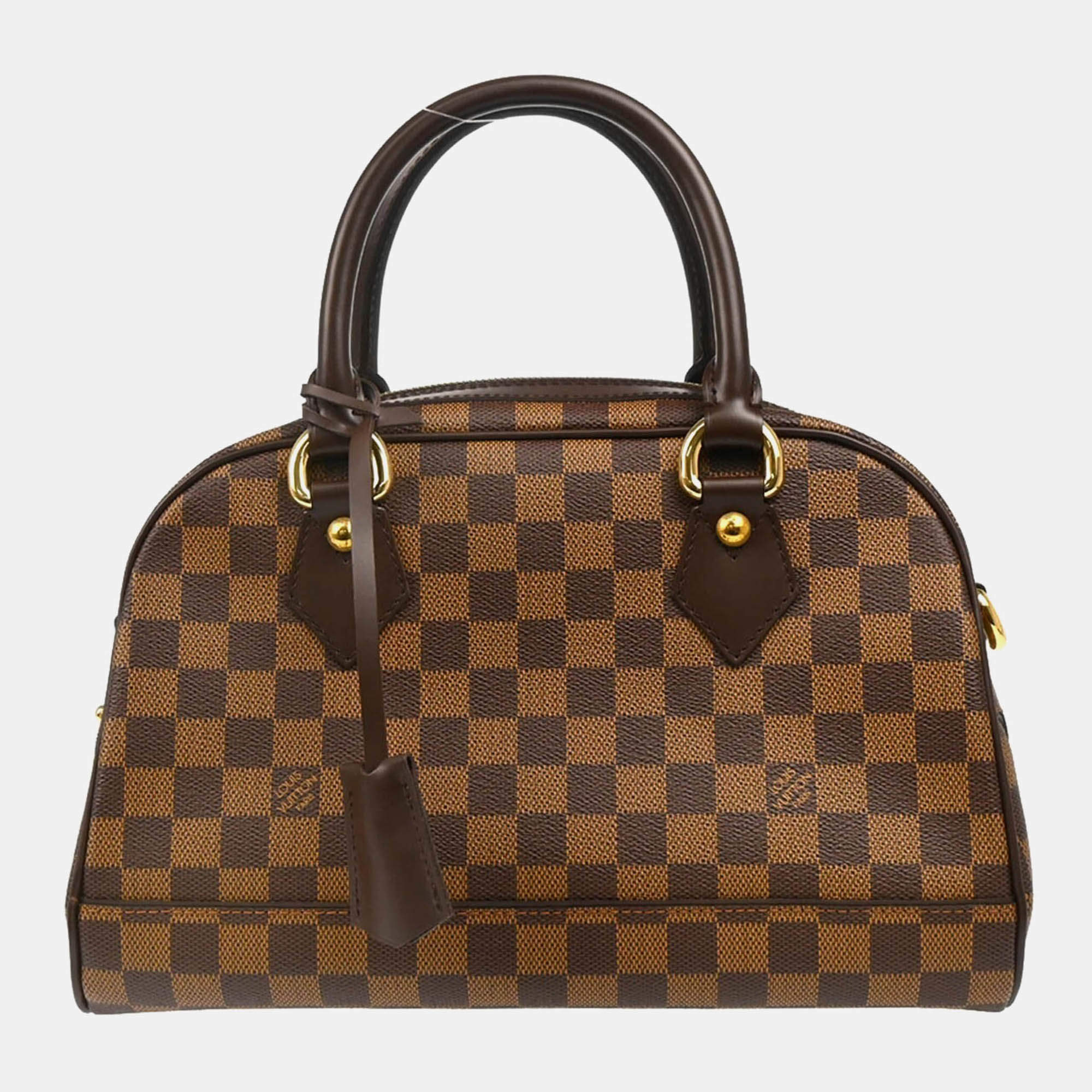 Pre Owned Louis Vuitton Duomo Brown Damier Ebene Canvas Top Handle Bag