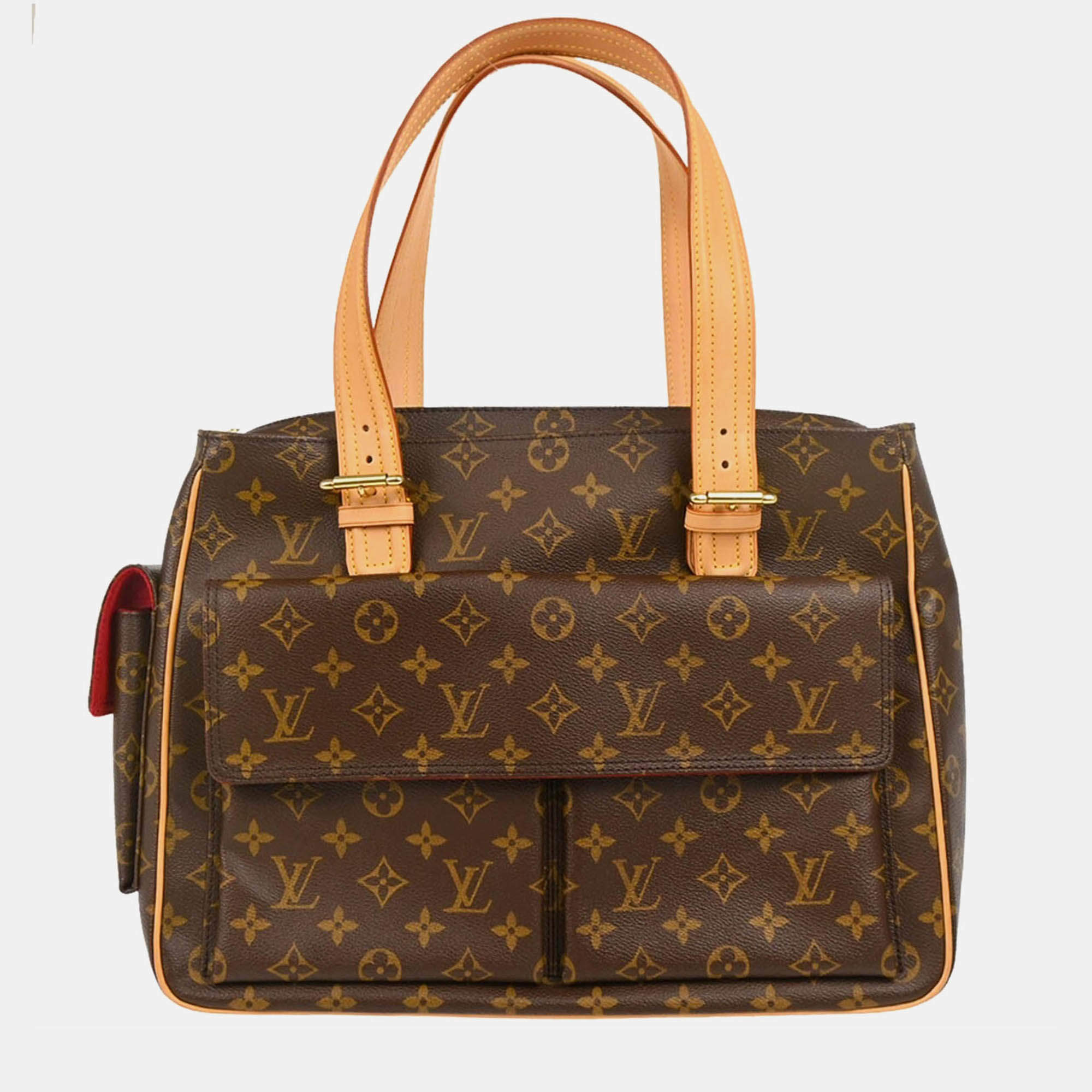 Pre Owned Louis Vuitton Multipli Cite Brown Monogram Canvas Top Handle Bag