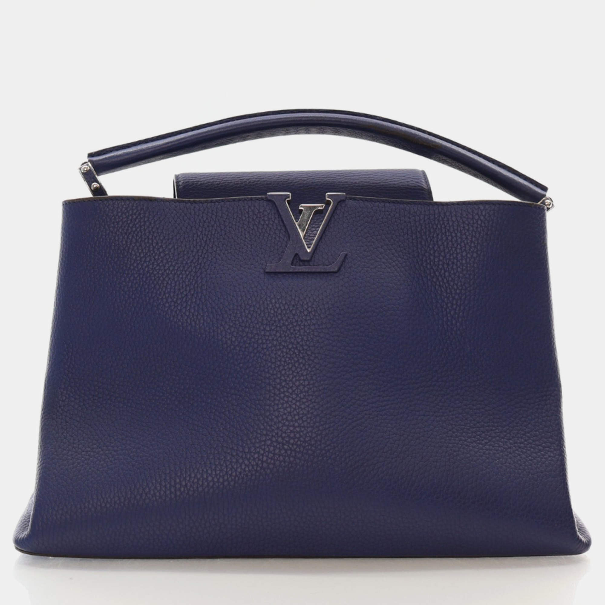Louis Vuitton Capucines MM Blue Taurillon Leather Shoulder Bag