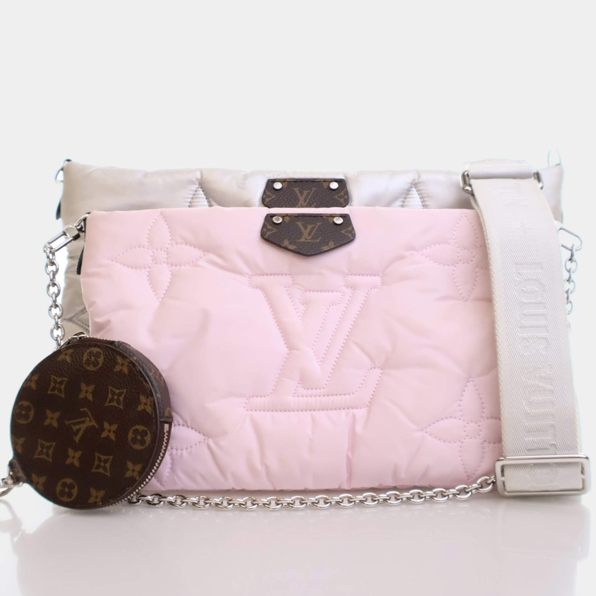 Pre Owned Louis Vuitton Pillow Multi Pochette Accessoires Pink/Silver Econyl Nylon Crossbody Bag