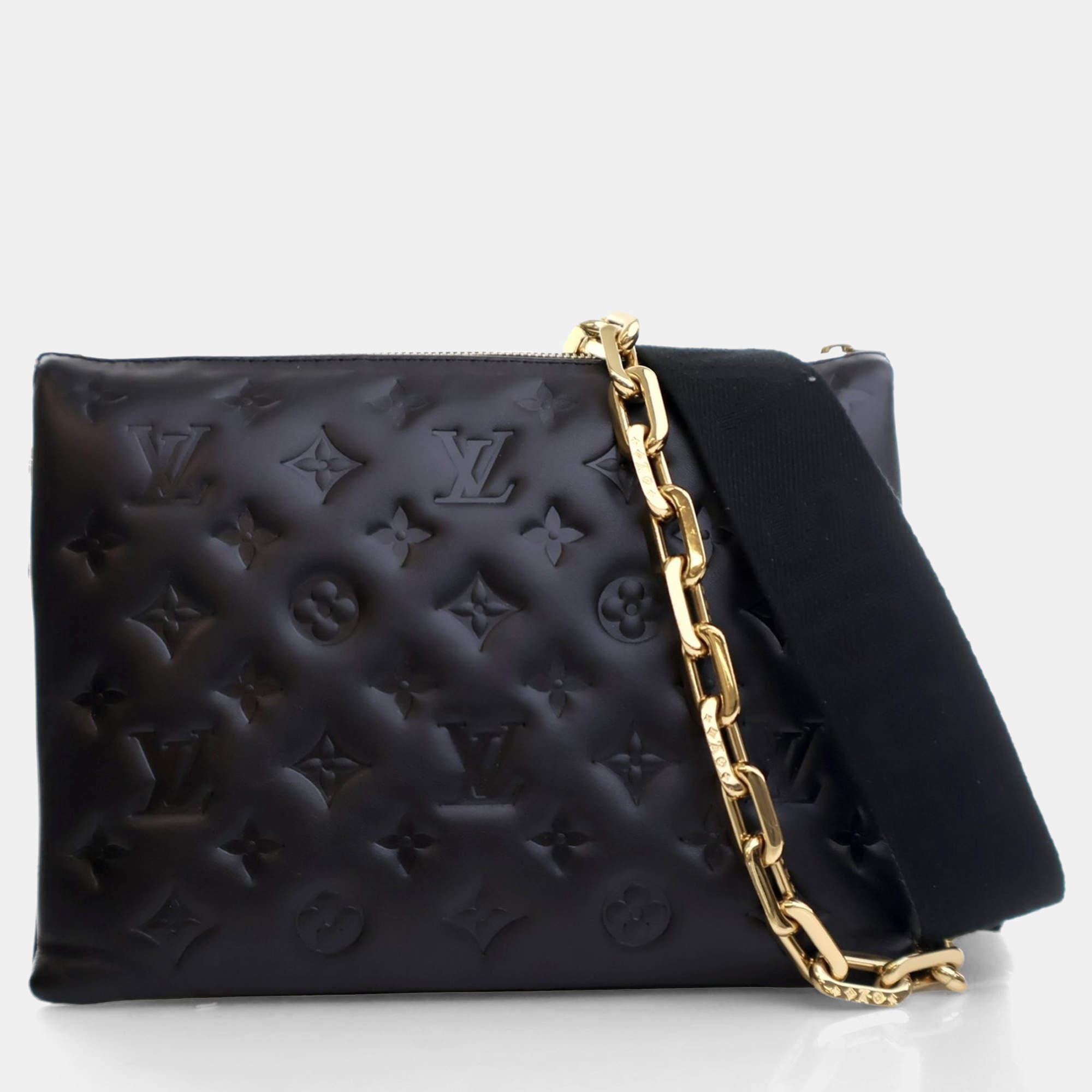 Louis Vuitton Coussin PM Black Embossed Lambskin Shoulder Bag