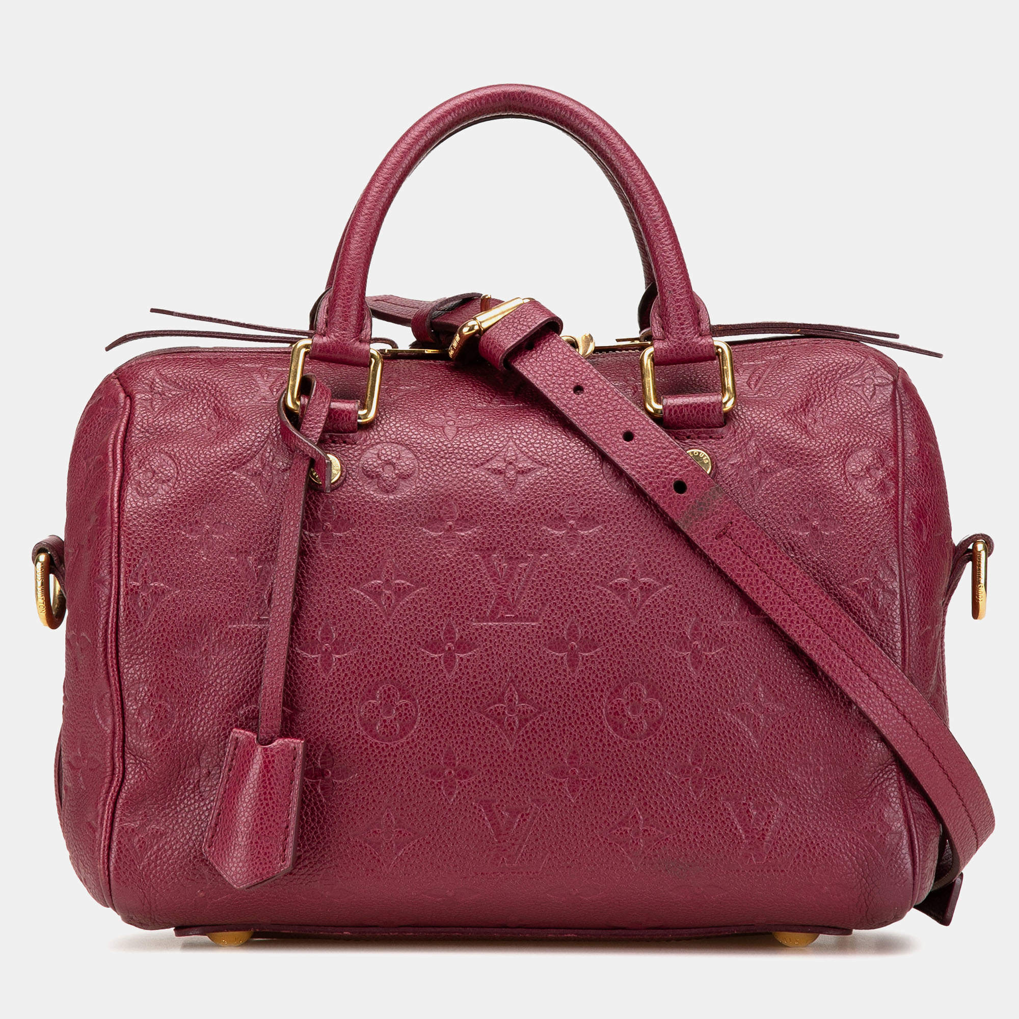 Louis Vuitton Burgundy Monogram Empreinte Speedy Bandouliere 25