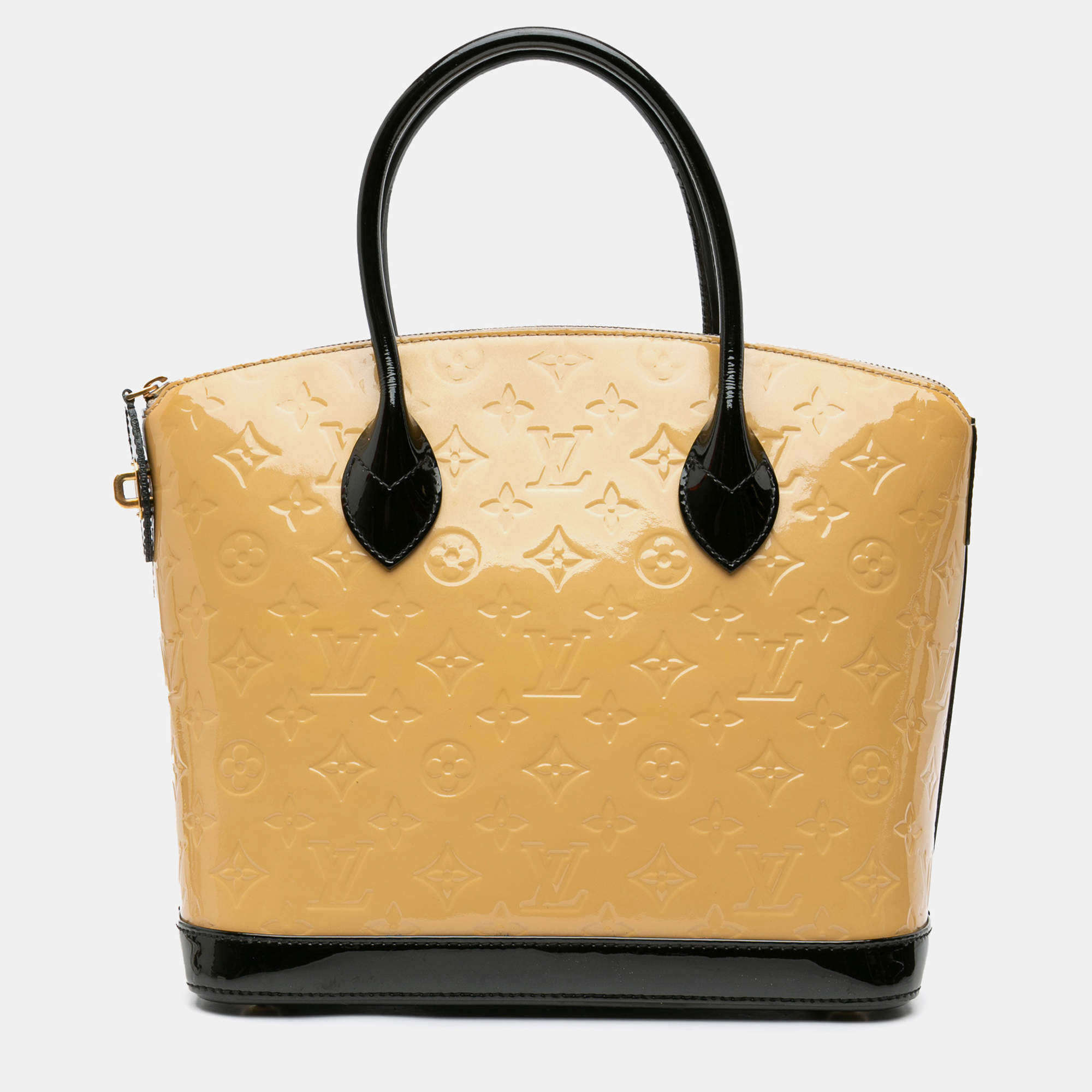 Louis Vuitton Beige/Black Monogram Vernis Lockit PM