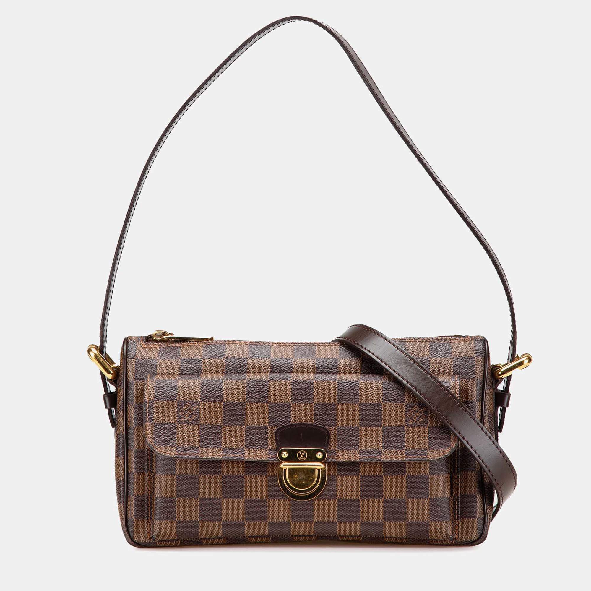 Pre Owned Louis Vuitton Brown Damier Ebene Ravello GM